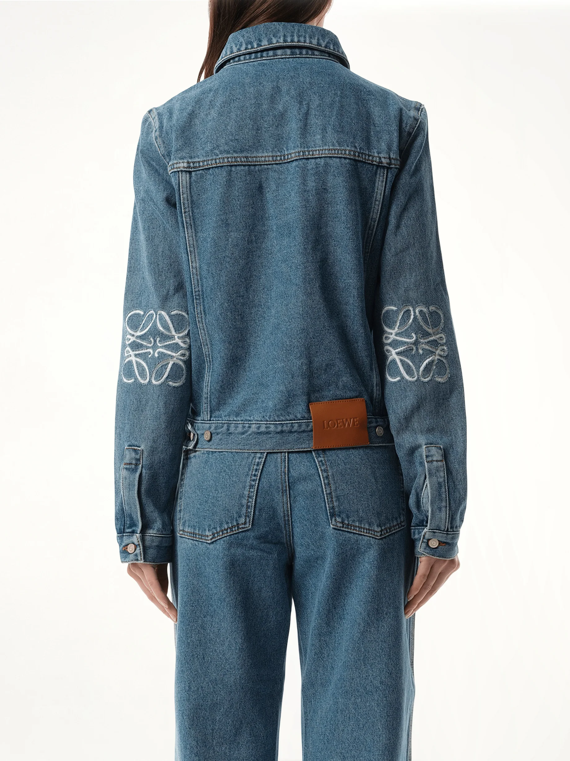 Anagram Denim Jacket in Mid Blue - Image 6