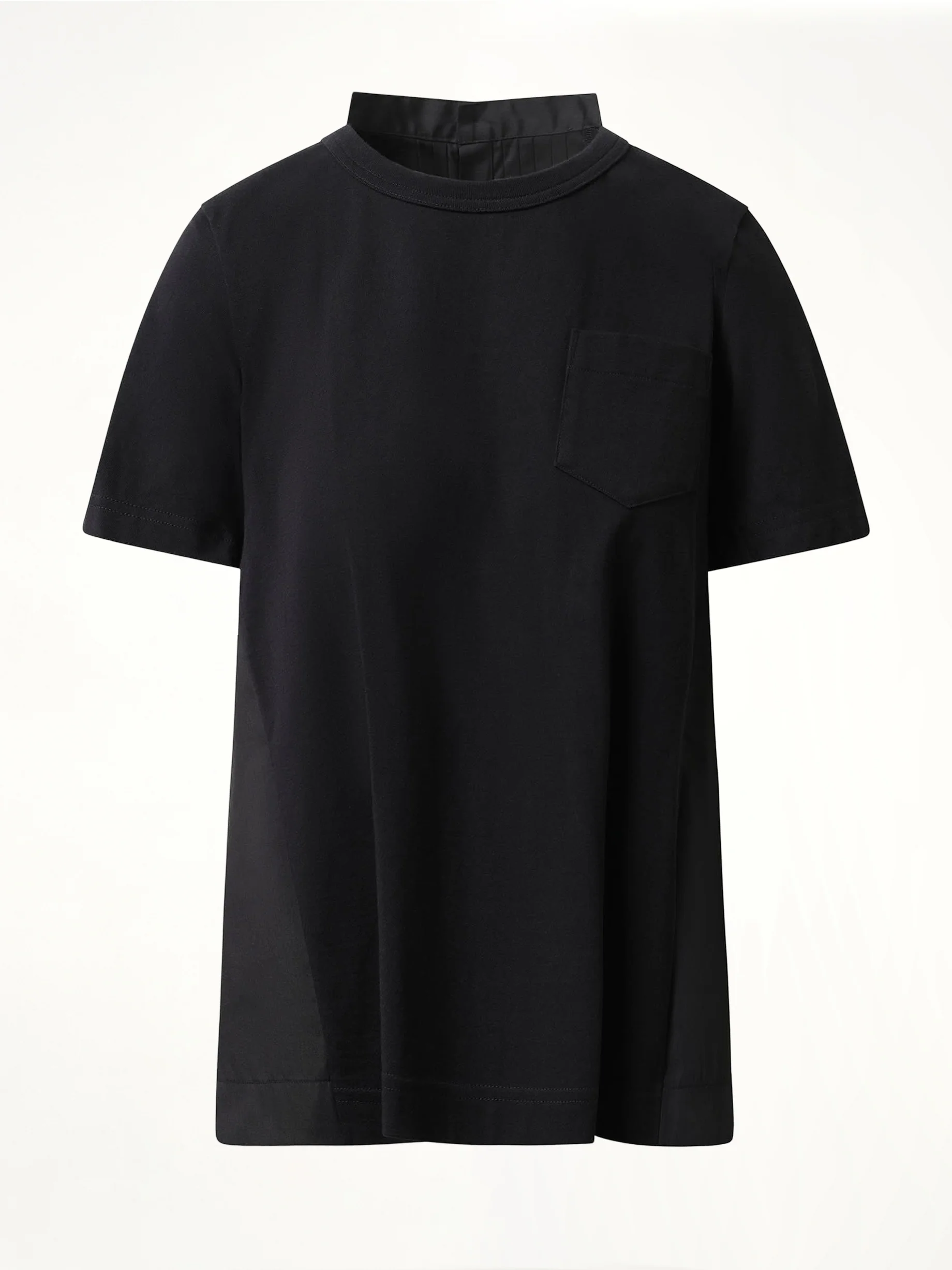 Cotton Poplin Cotton Jersey T-Shirt in Black - Image 2