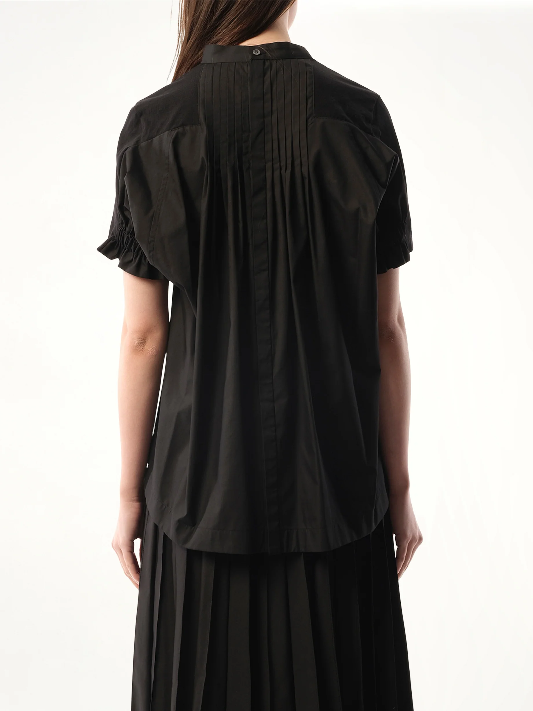 Cotton Poplin Cotton Jersey T-Shirt in Black - Image 6
