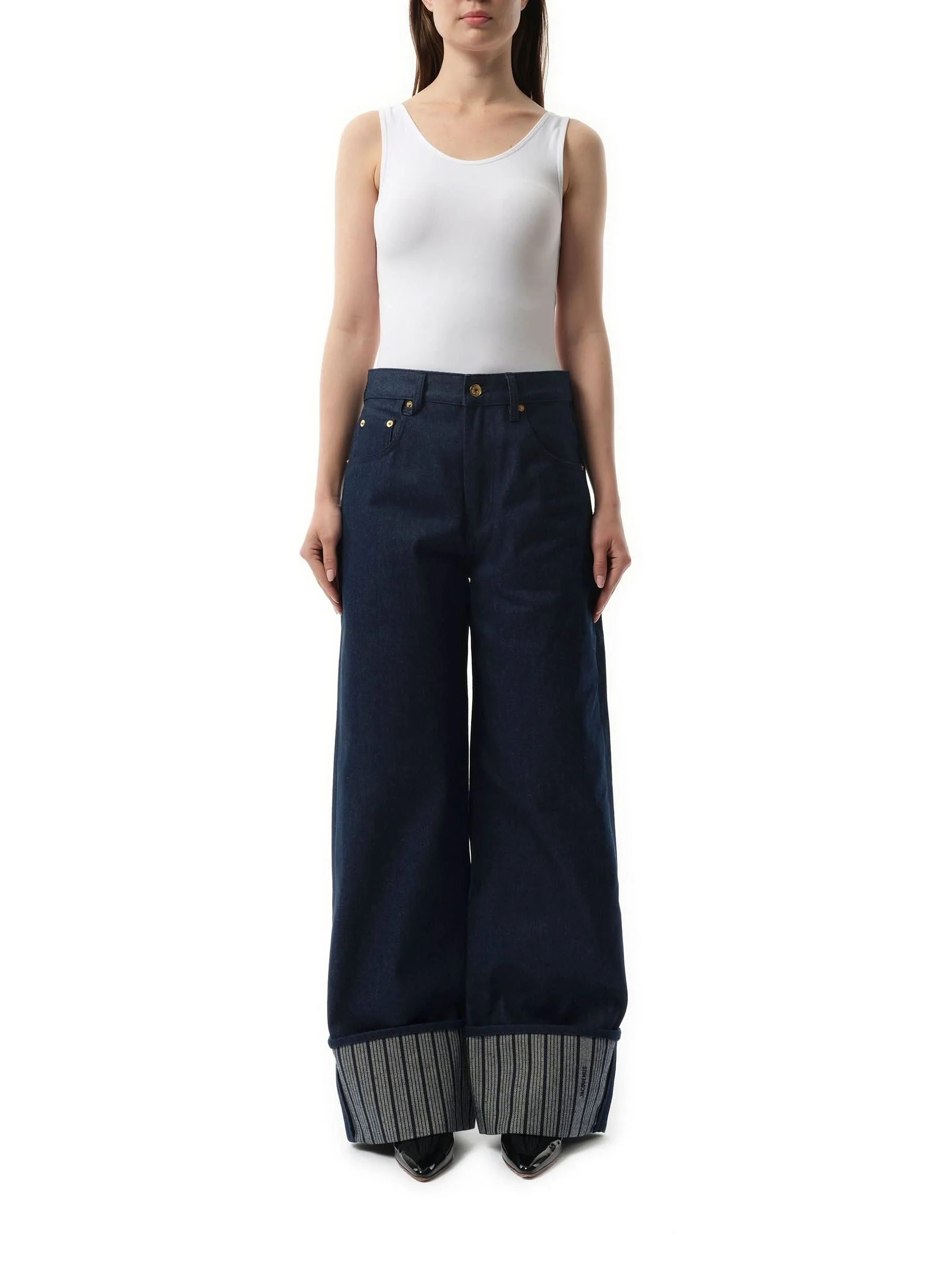 Le De-Nimes Large in Navy/Navy Stripe - Image 4