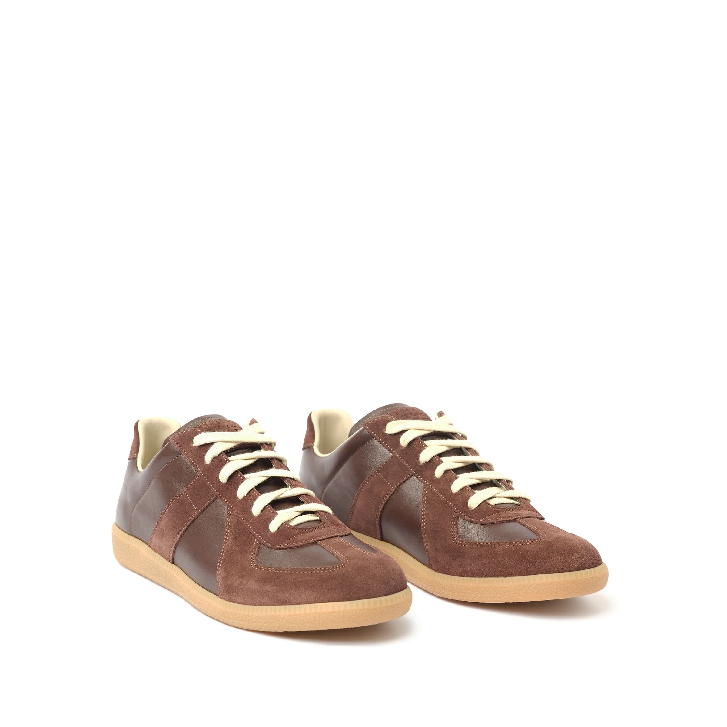 Replica Leather Sneaker in Chic Brown - Image 2