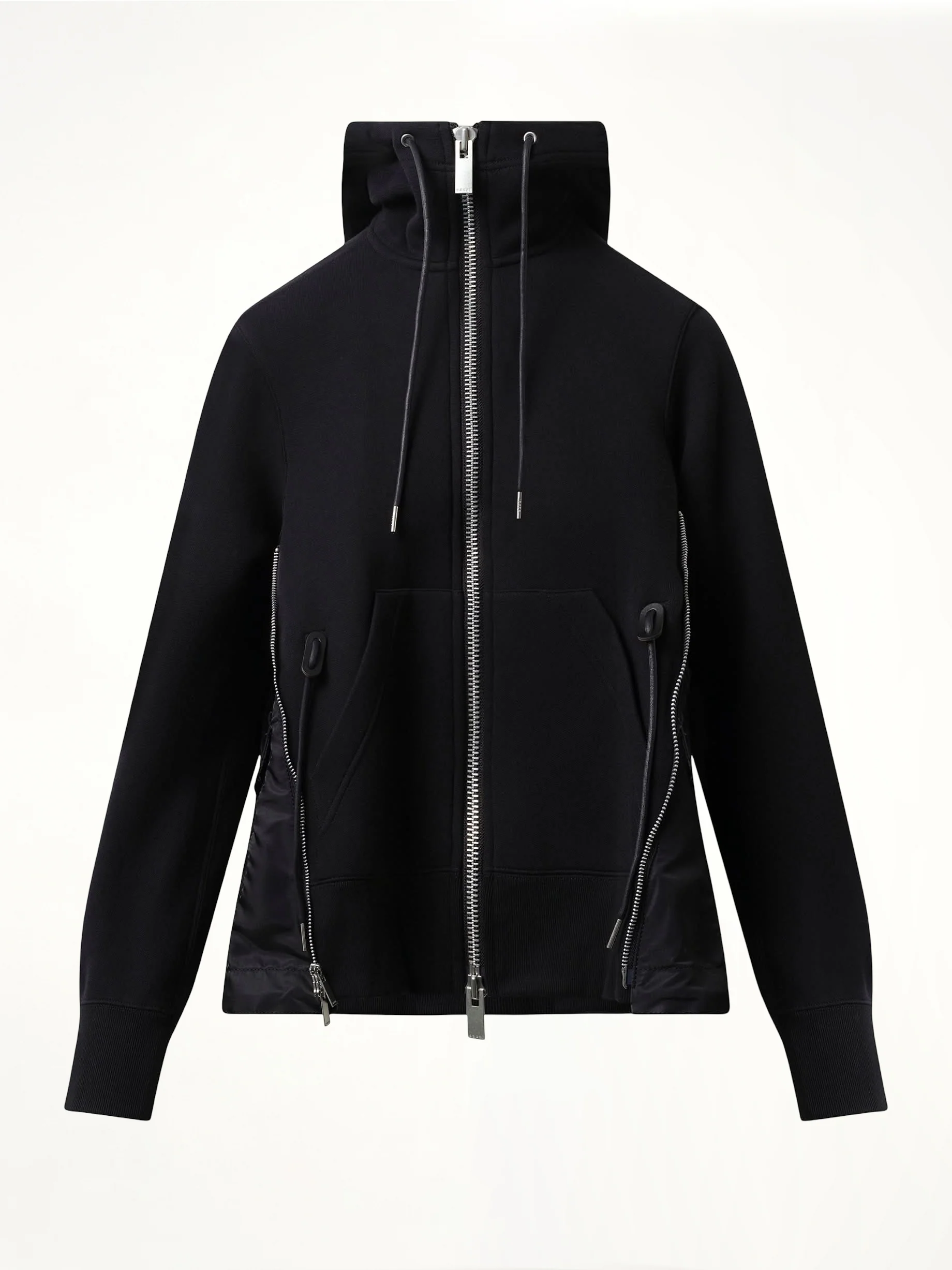 Sponge Sweat Nylon Twill Hoodie in Black - Image 2