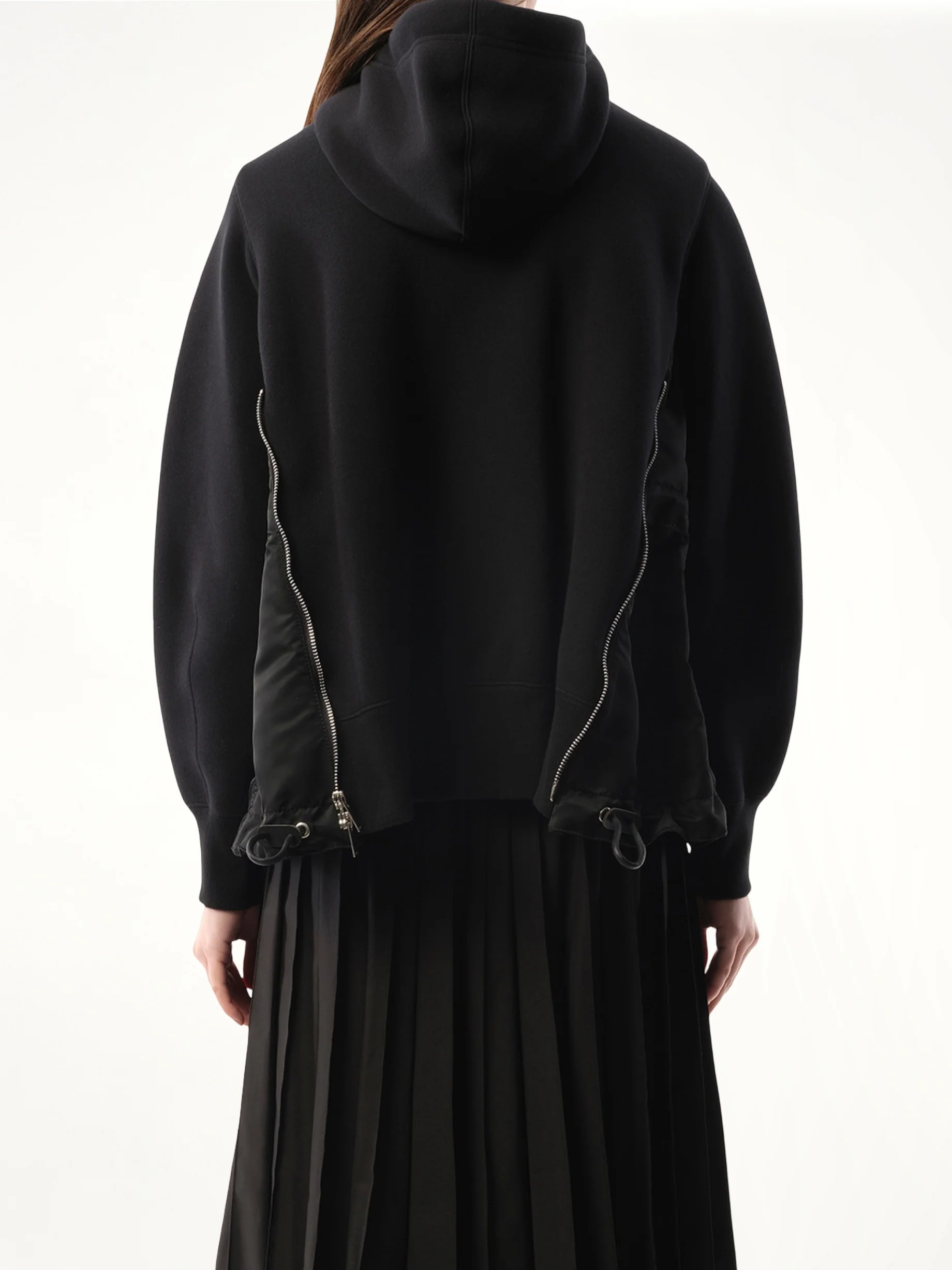 Sponge Sweat Nylon Twill Hoodie in Black - Image 5