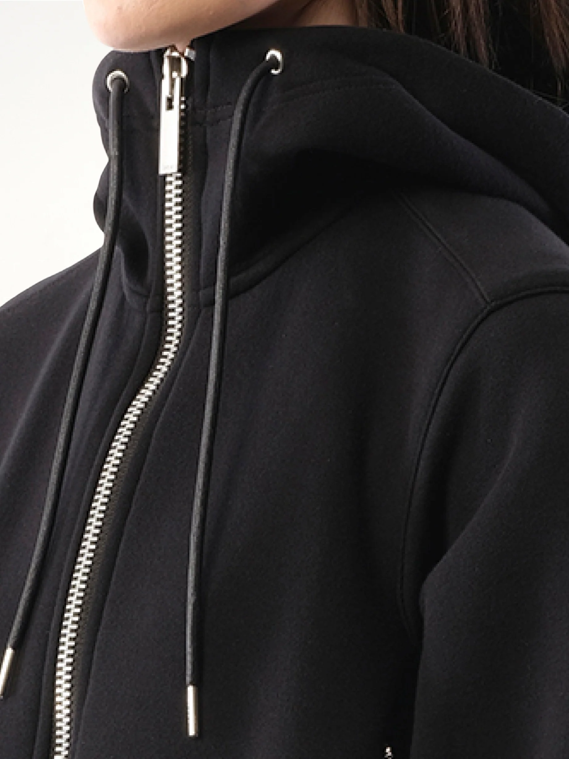 Sponge Sweat Nylon Twill Hoodie in Black - Image 6