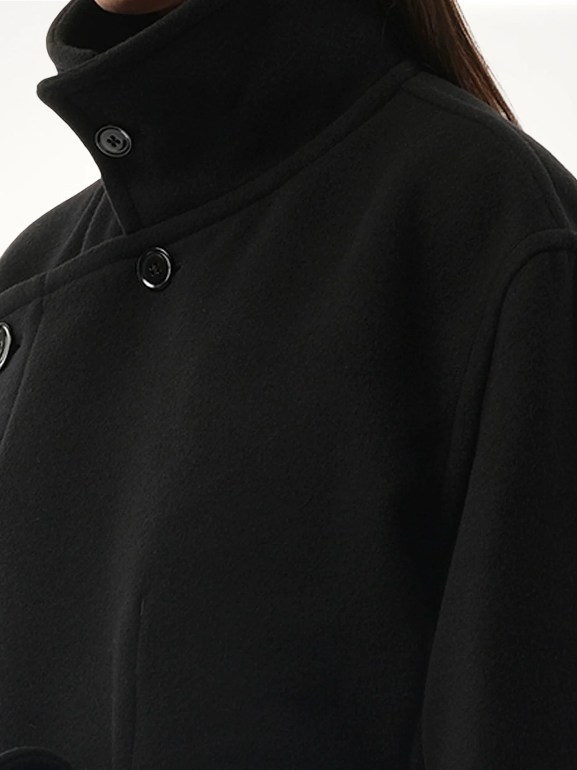 Wrap Coat in Black - Image 3