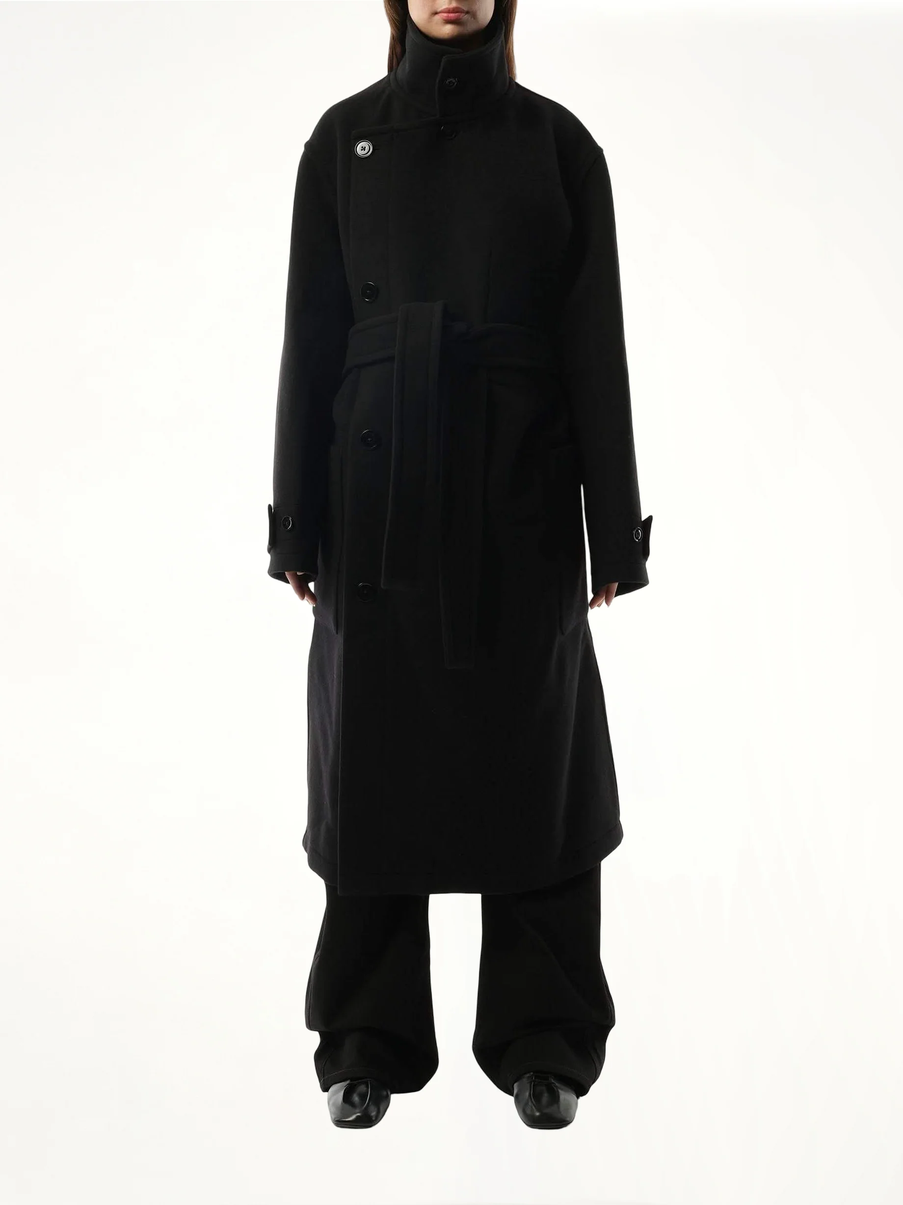Wrap Coat in Black - Image 4