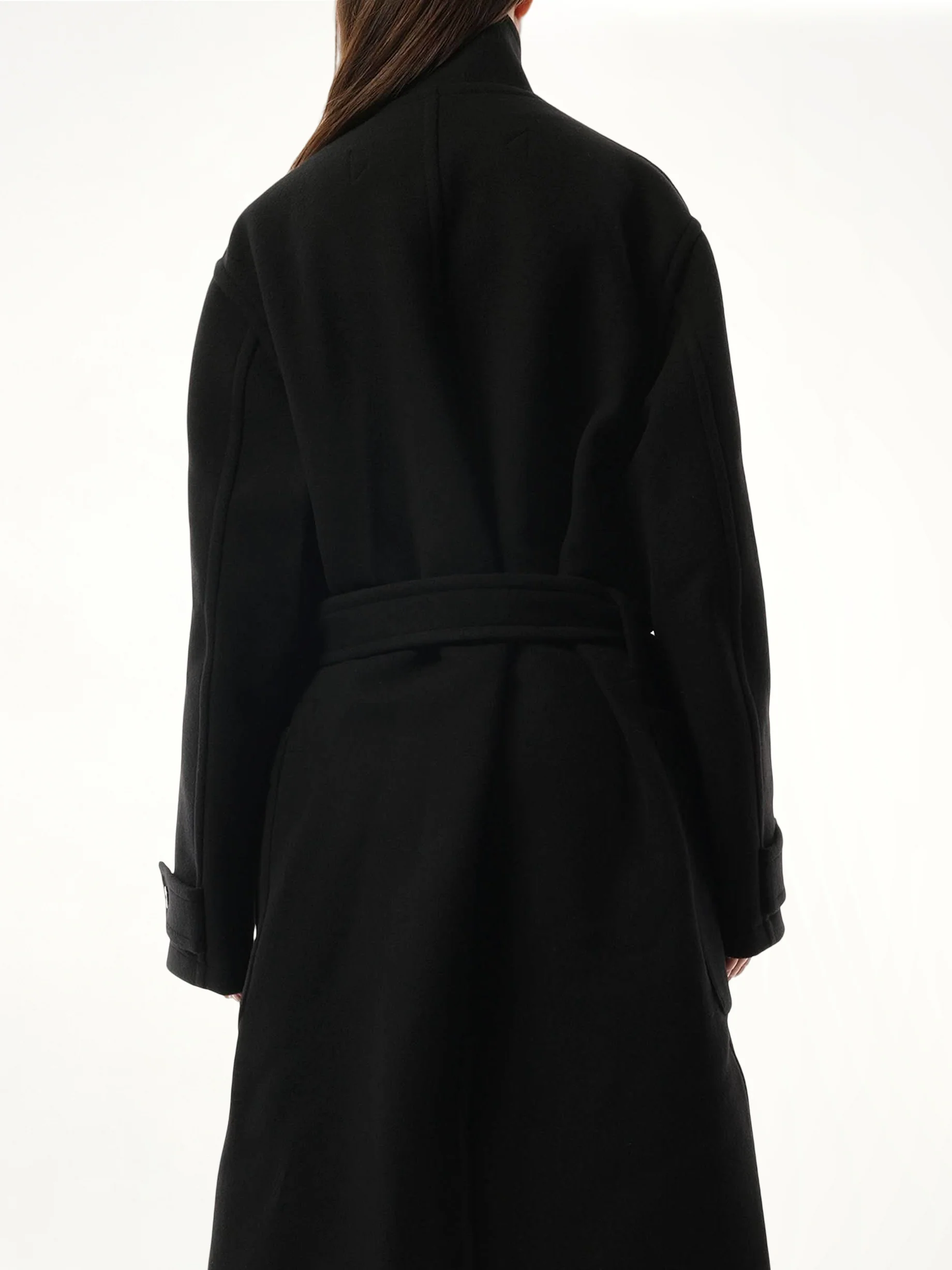 Wrap Coat in Black - Image 6