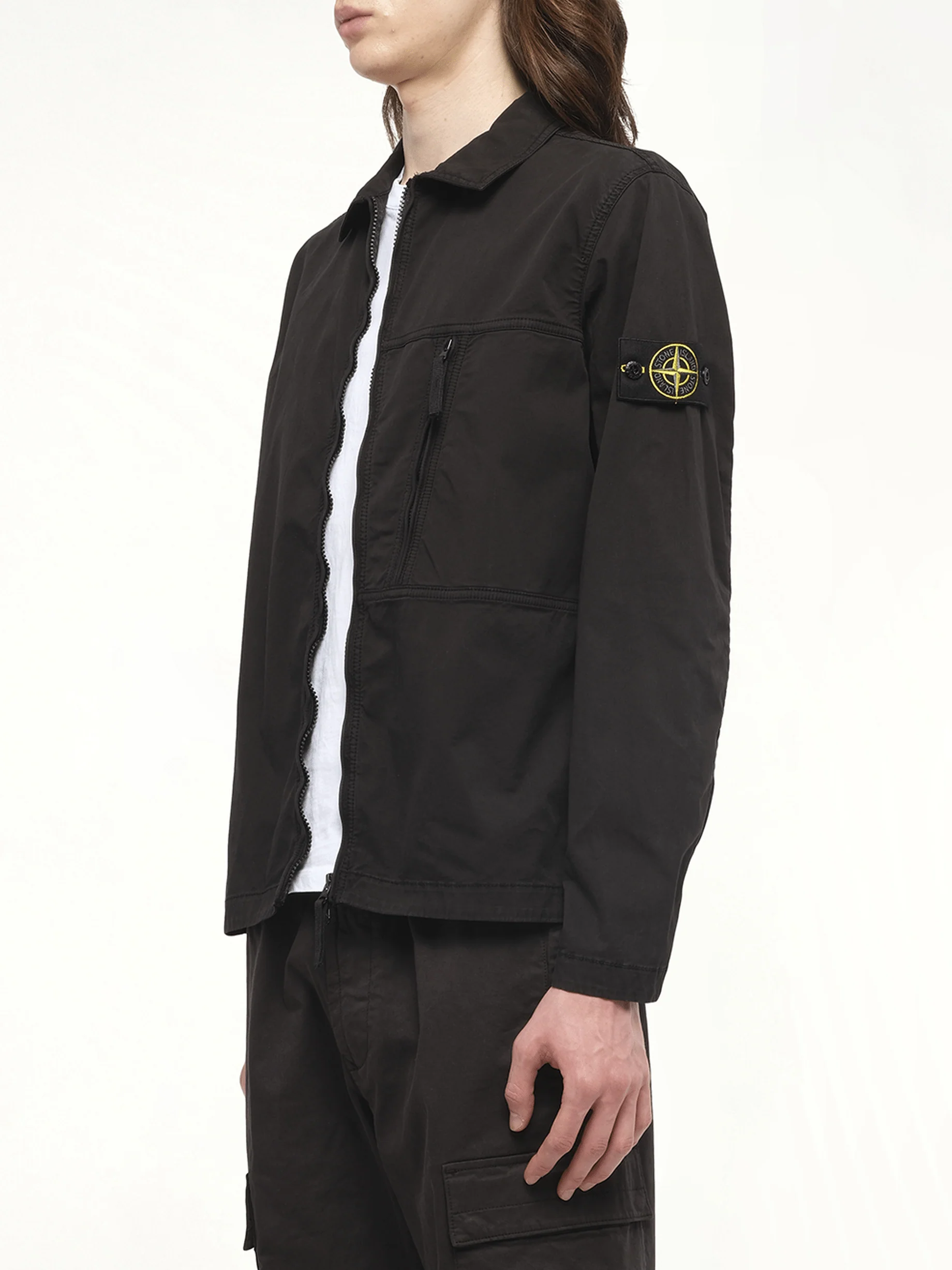 120000 Supima Overshirt in Black - Image 5