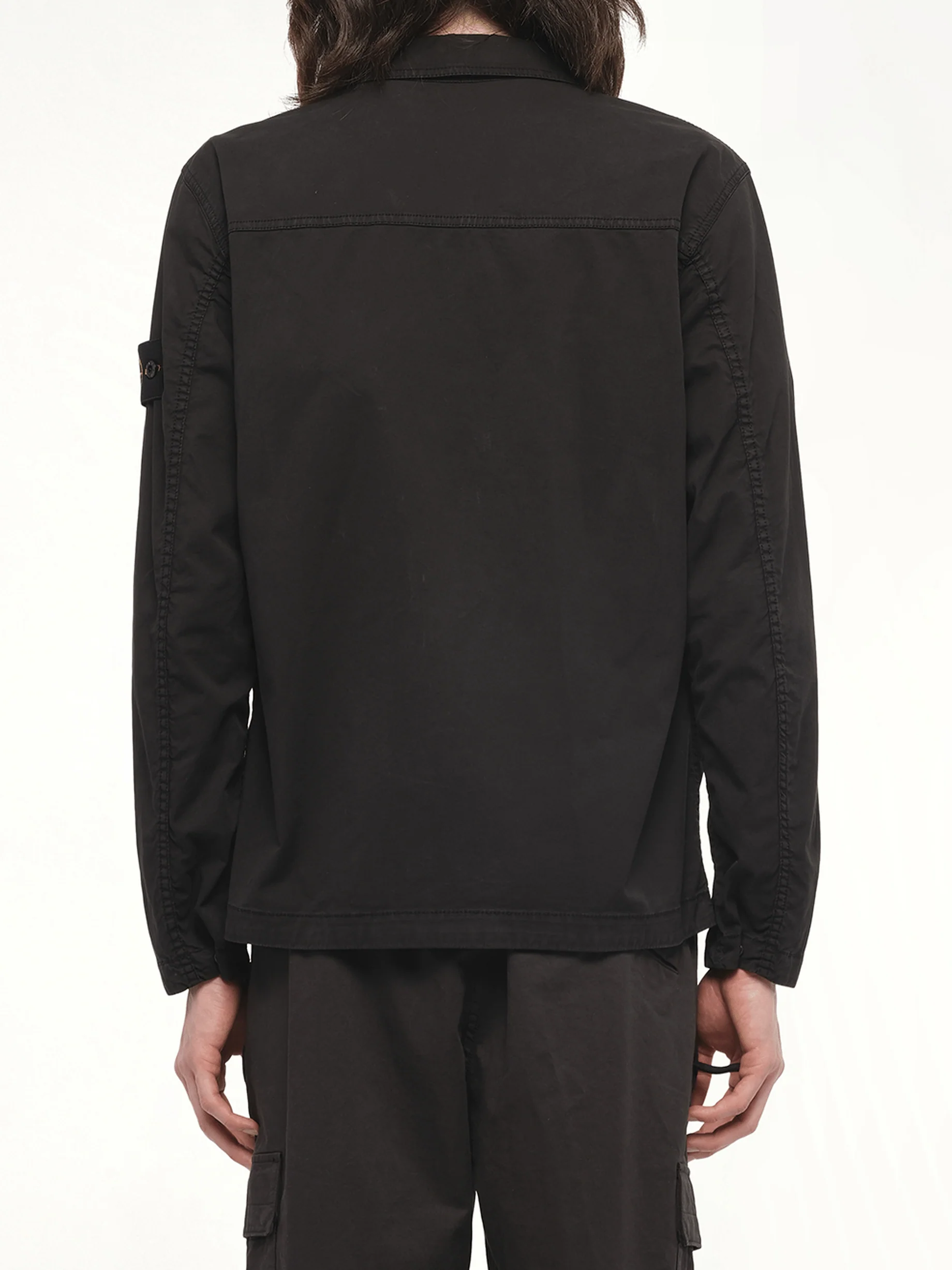 120000 Supima Overshirt in Black - Image 6