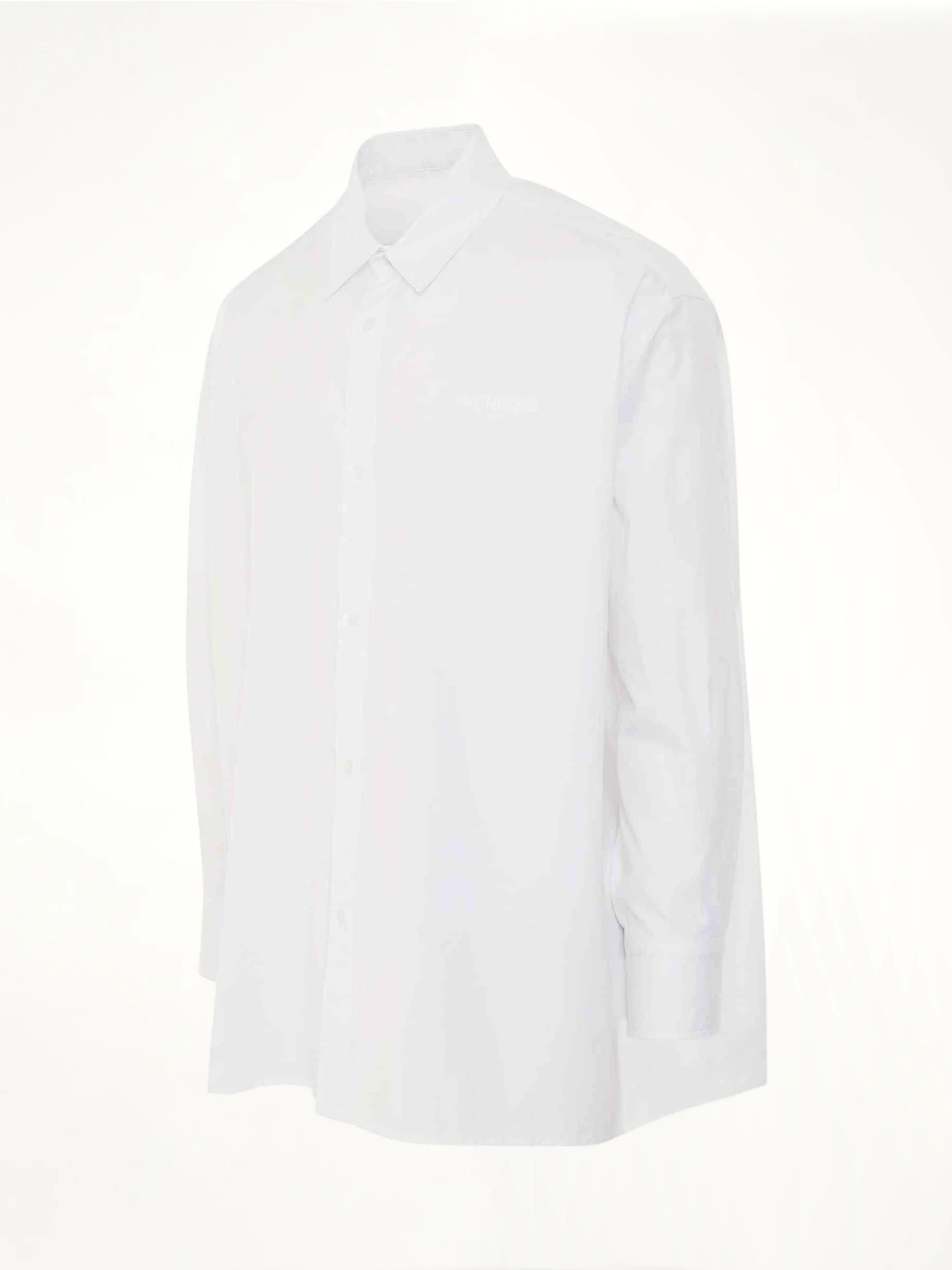 1506 Logo Print Cotton Shirt in White - Image 2