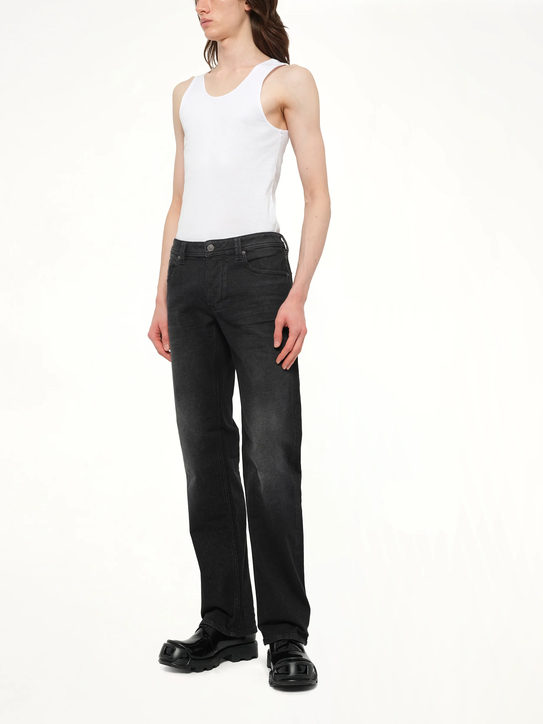 1985 LARKEE Straight Jeans in Black/Dark Grey - Image 4