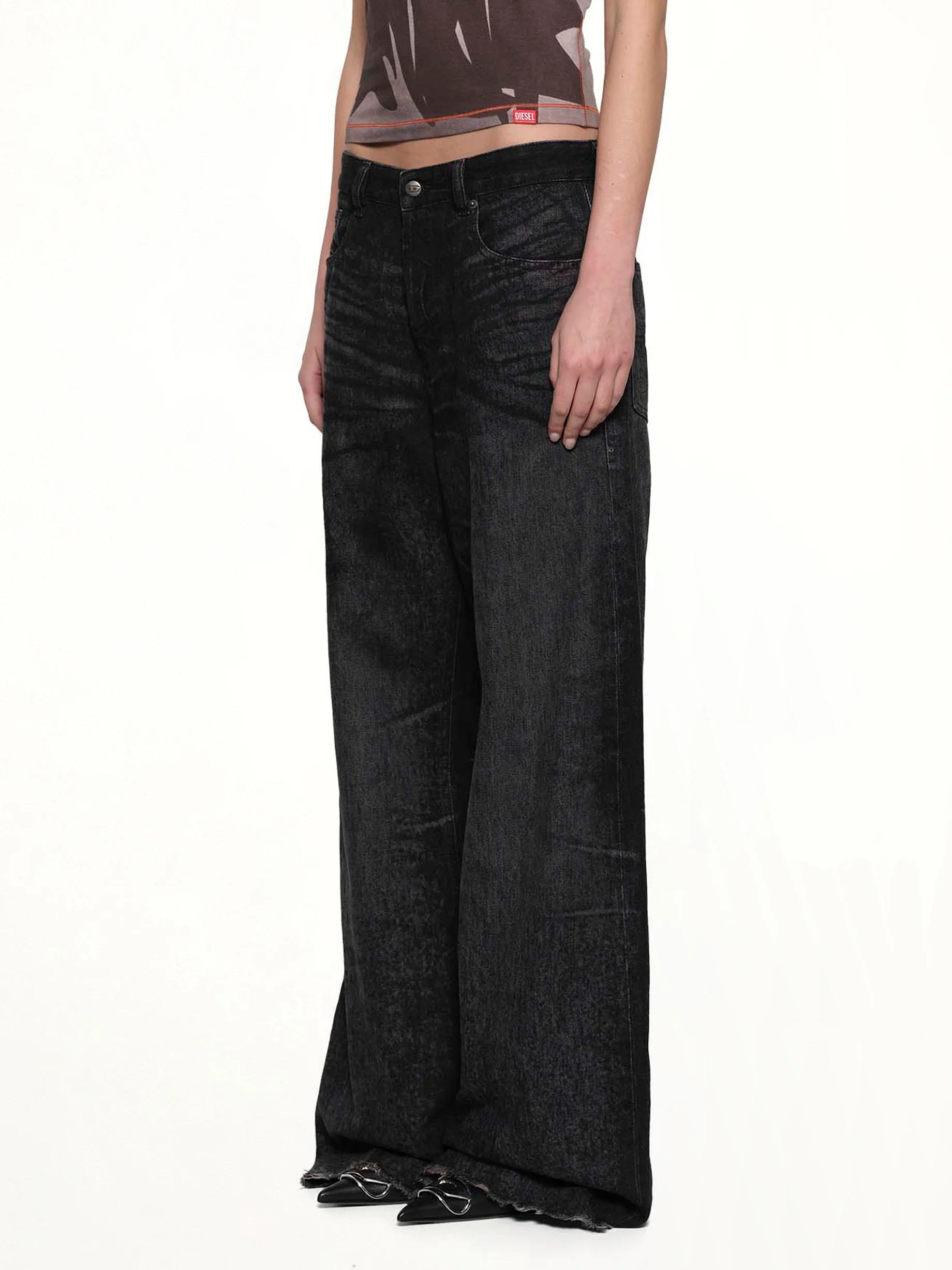 1996 D-SIRE-FSH1 Wide Jeans in Black - Image 3