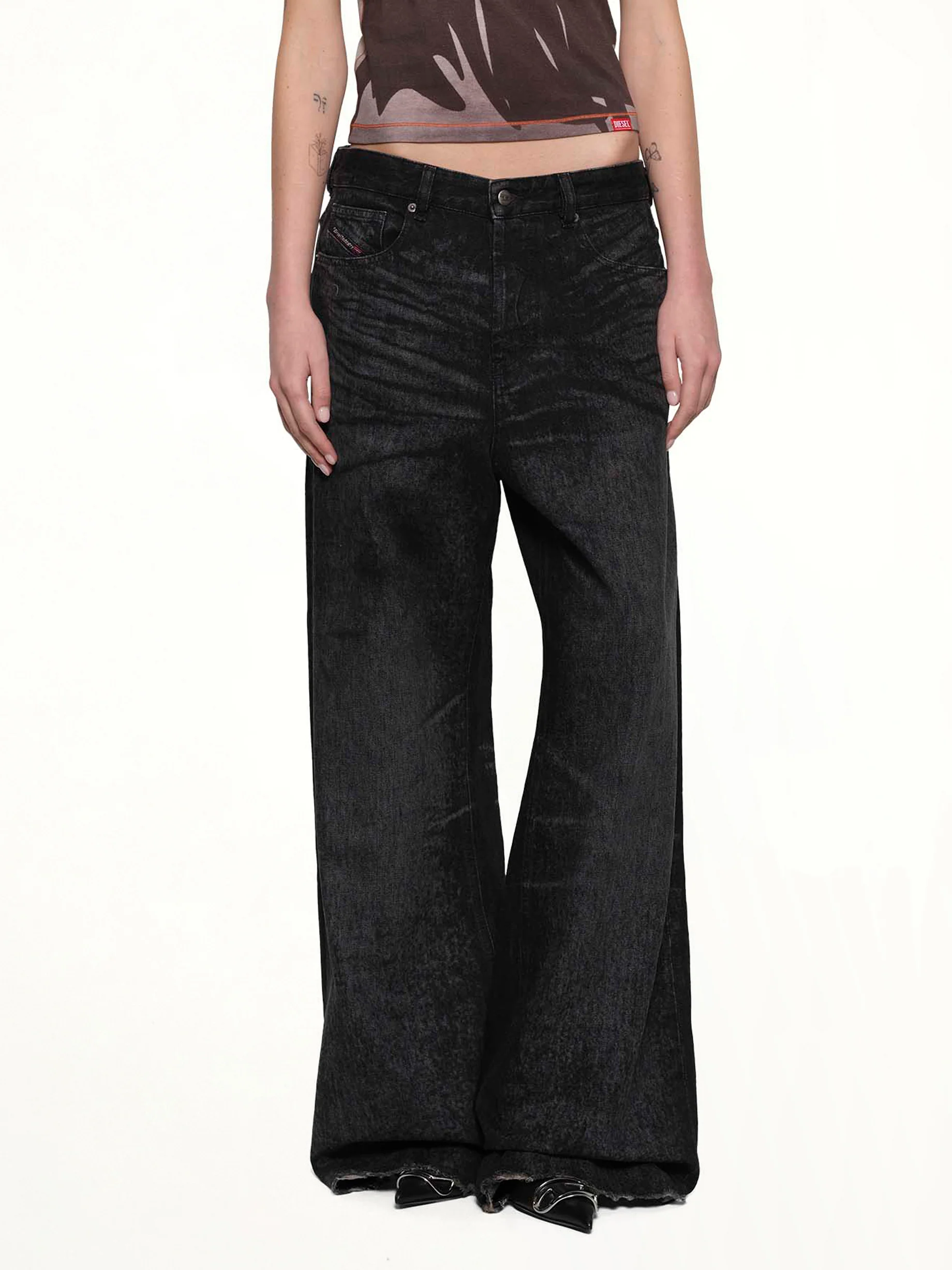 1996 D-SIRE-FSH1 Wide Jeans in Black - Image 6