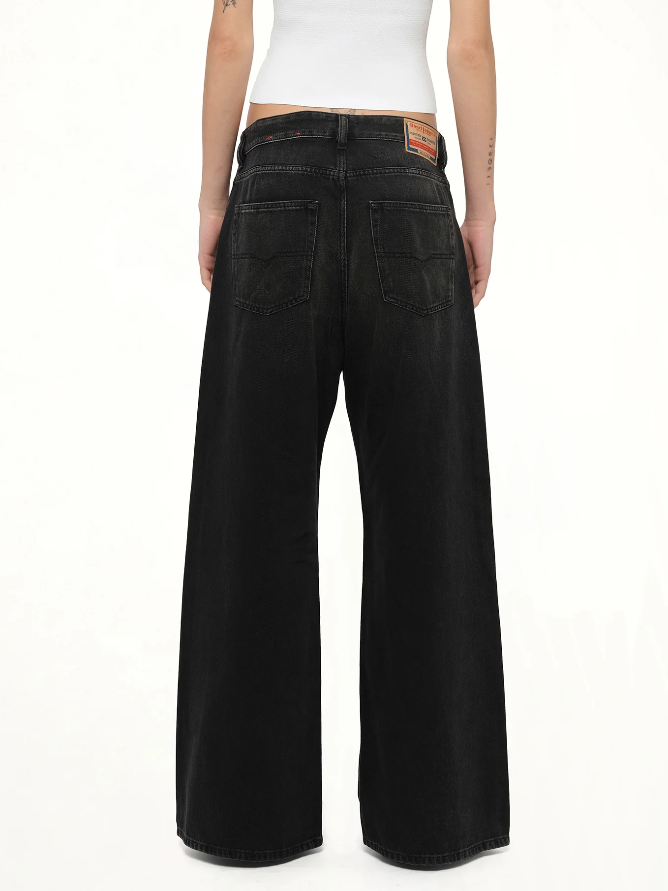 1996 D-SIRE Wide Jeans in Black/Dark Grey - Image 5