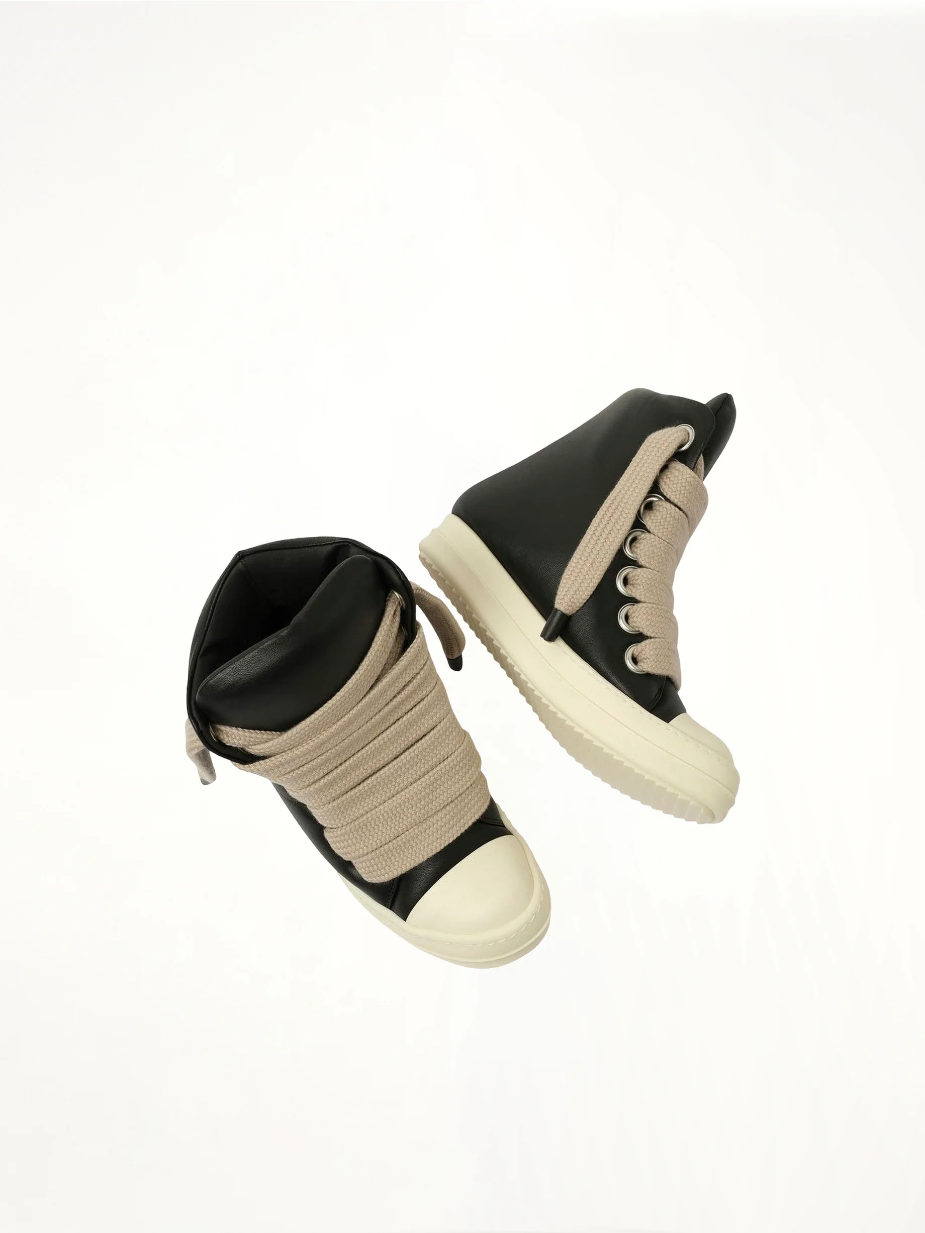Jumbo Laced Padded High Sneaks in Black/Milk - Image 4
