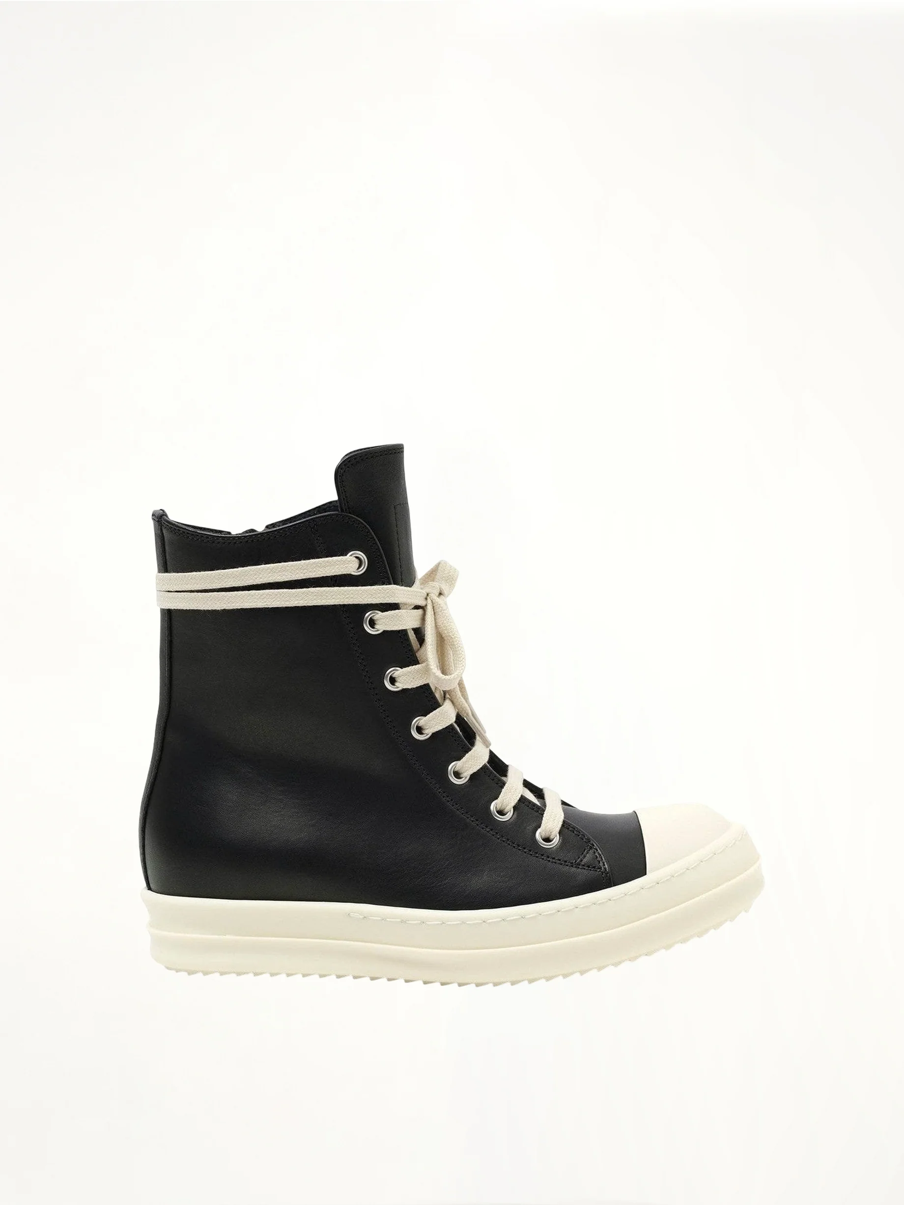 Washed Calf Sneaker in Black/Milk