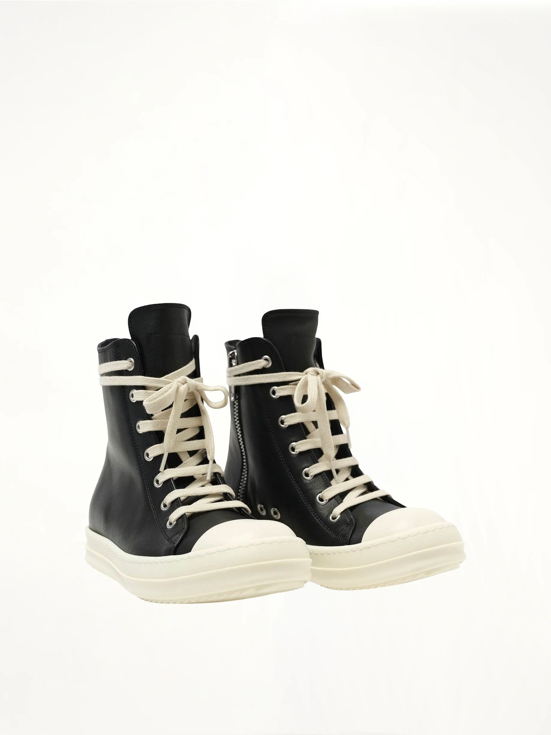 Washed Calf Sneaker in Black/Milk - Image 2