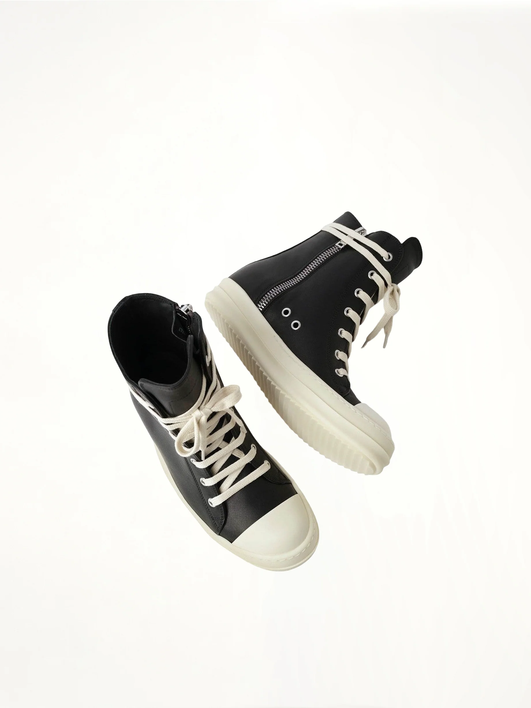 Washed Calf Sneaker in Black/Milk - Image 4