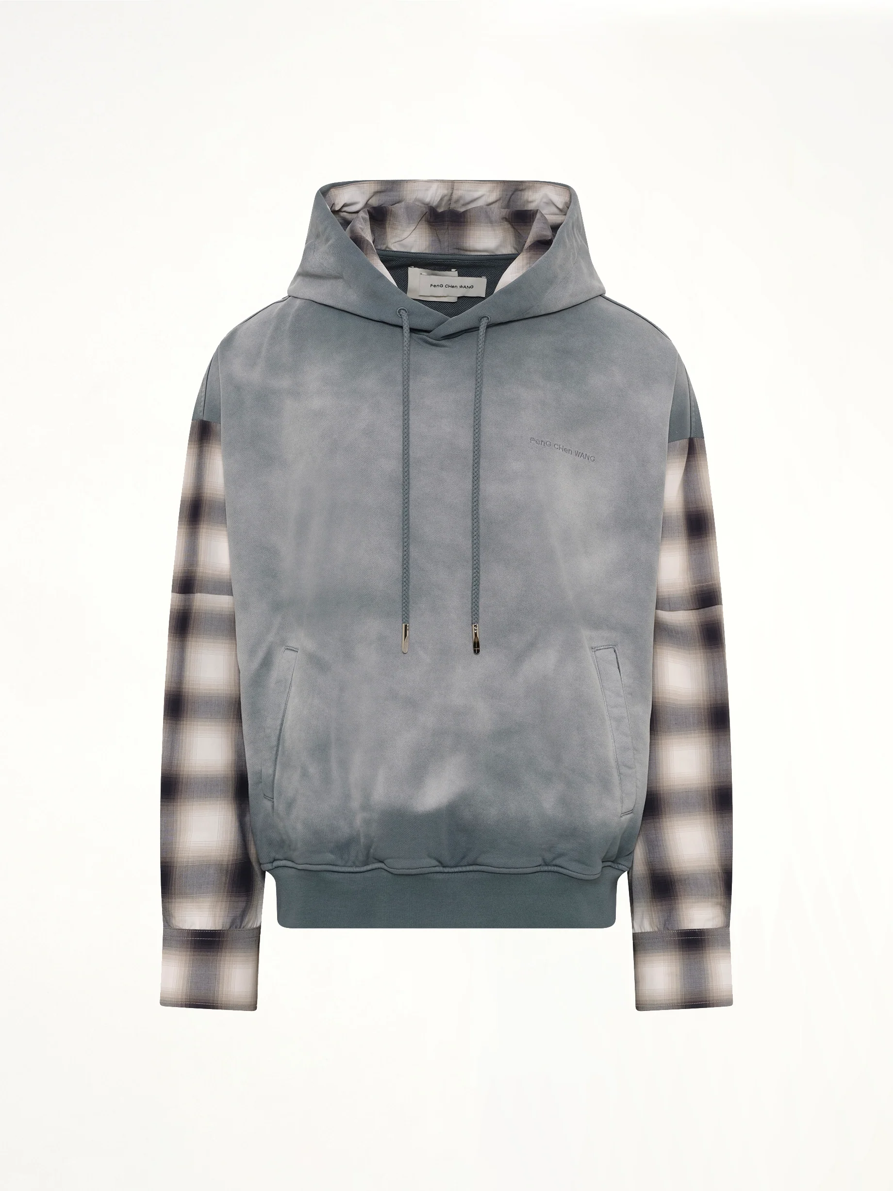 2 in 1 Check Hoodie in Grey - Image 2