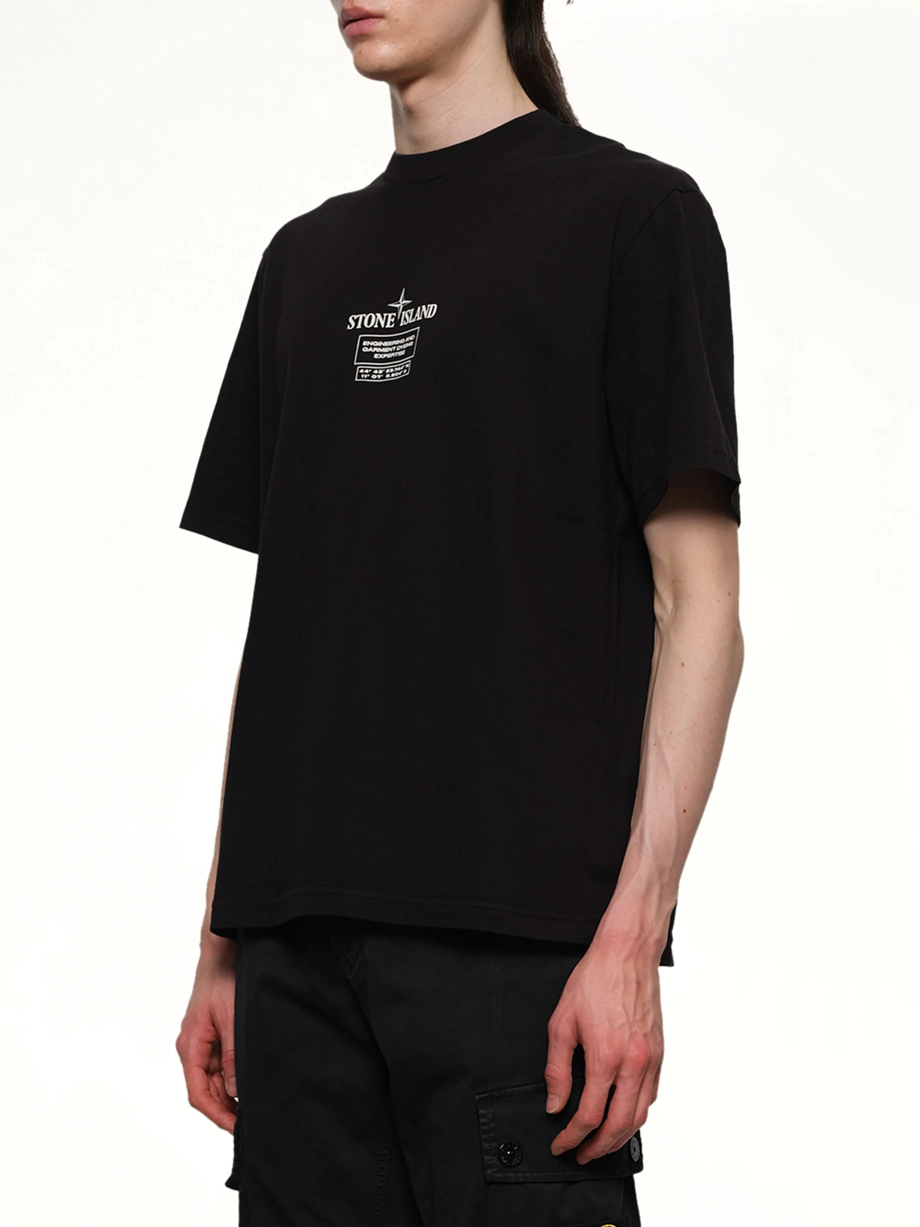 210003 02 Industrial Logos S/S T-Shirt in Black - Image 3