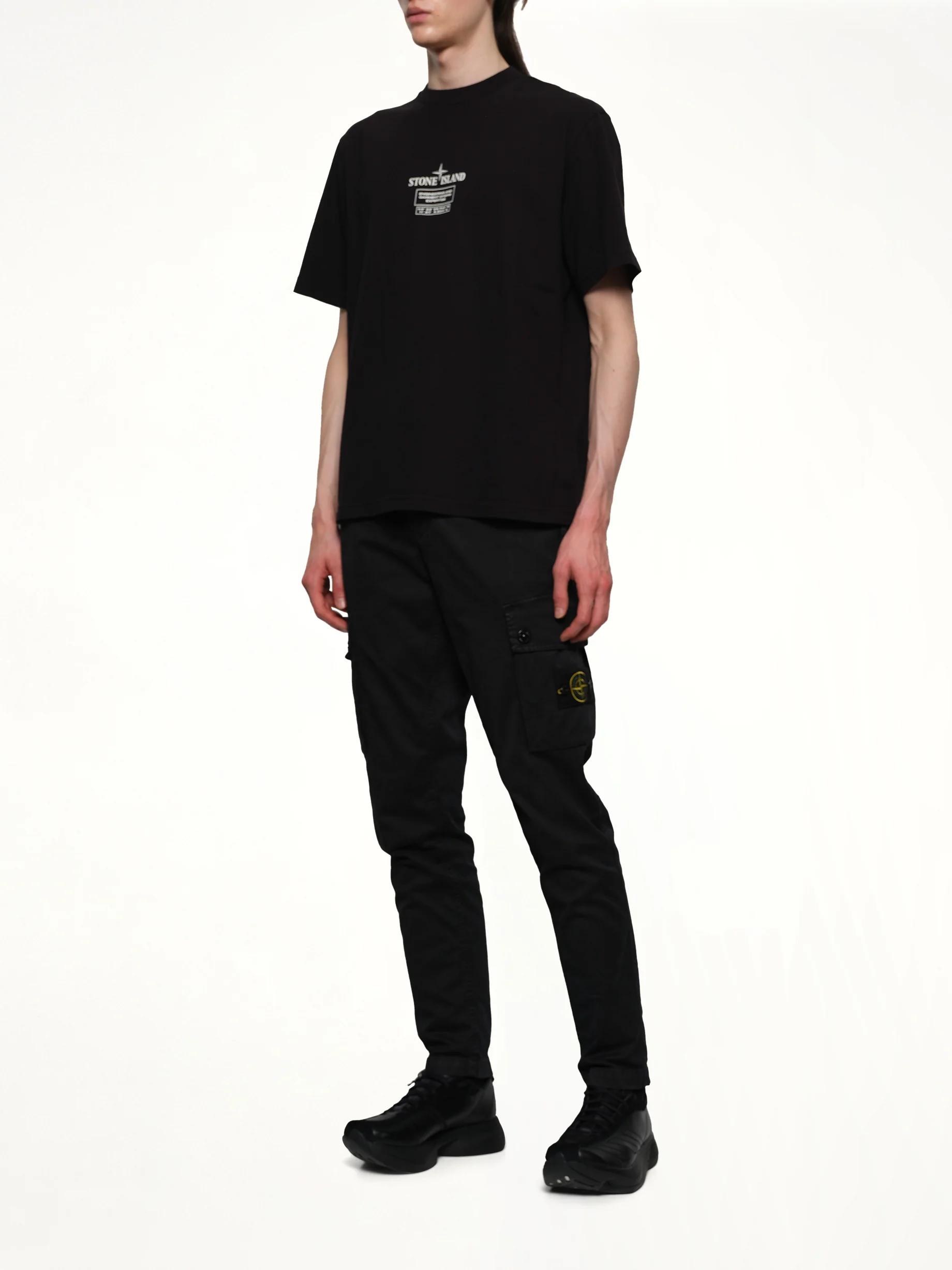 210003 02 Industrial Logos S/S T-Shirt in Black - Image 4