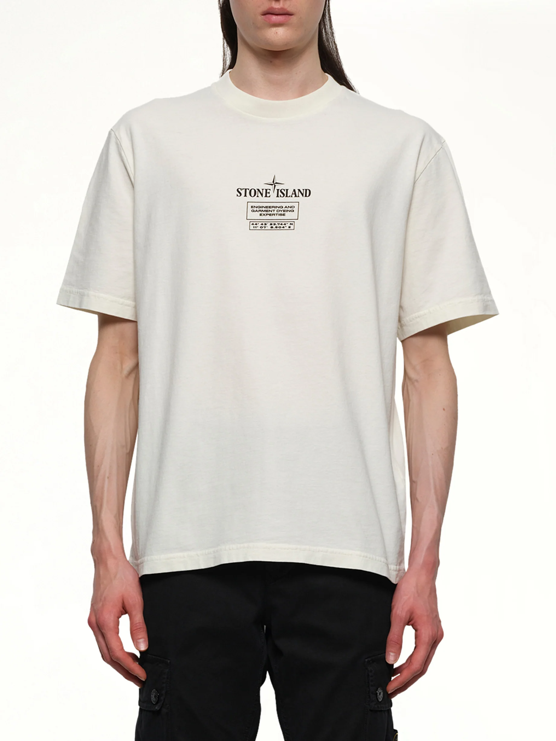 210003 02 Industrial Logos S/S T-Shirt in Ivory
