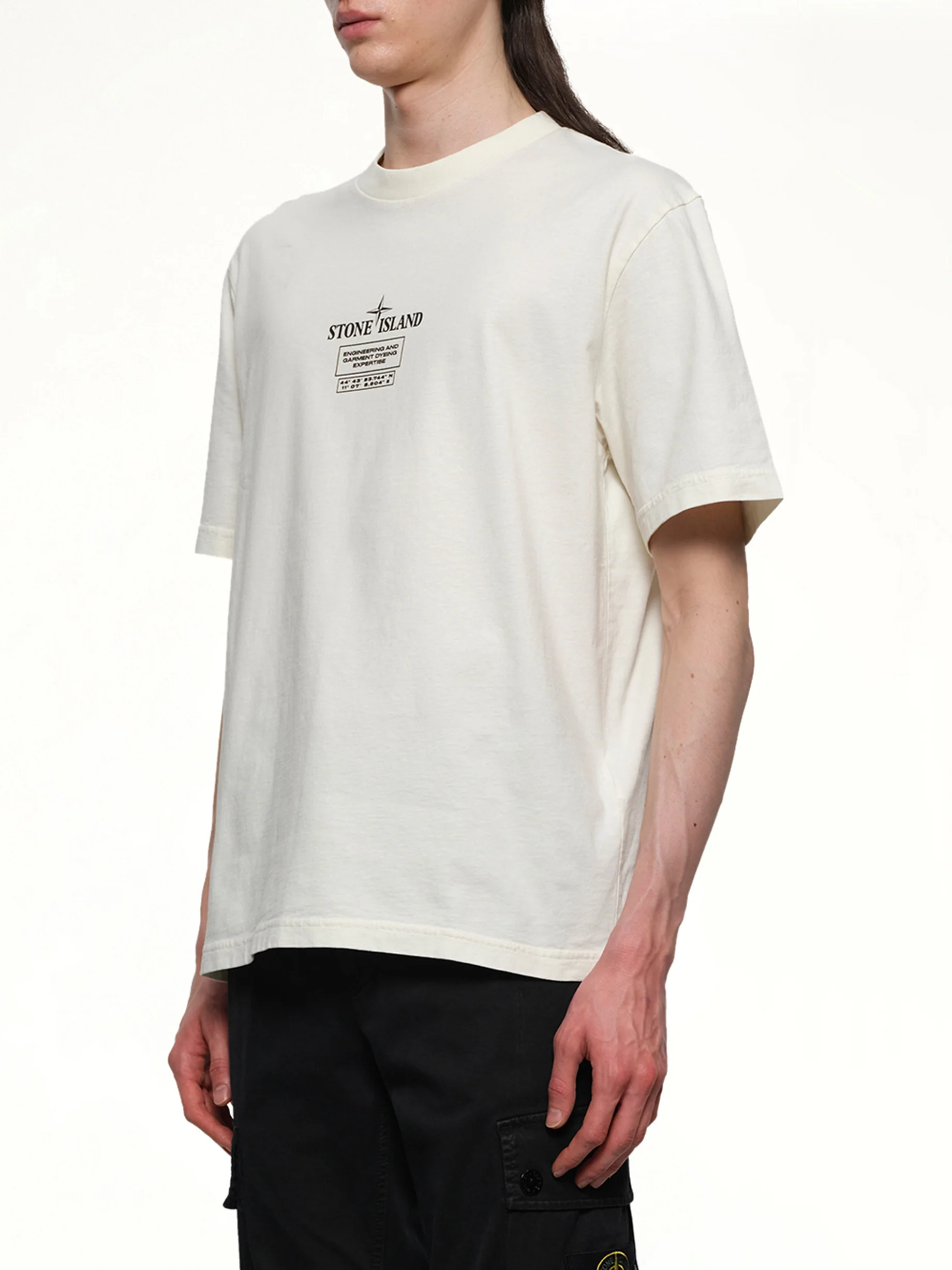 210003 02 Industrial Logos S/S T-Shirt in Ivory - Image 3