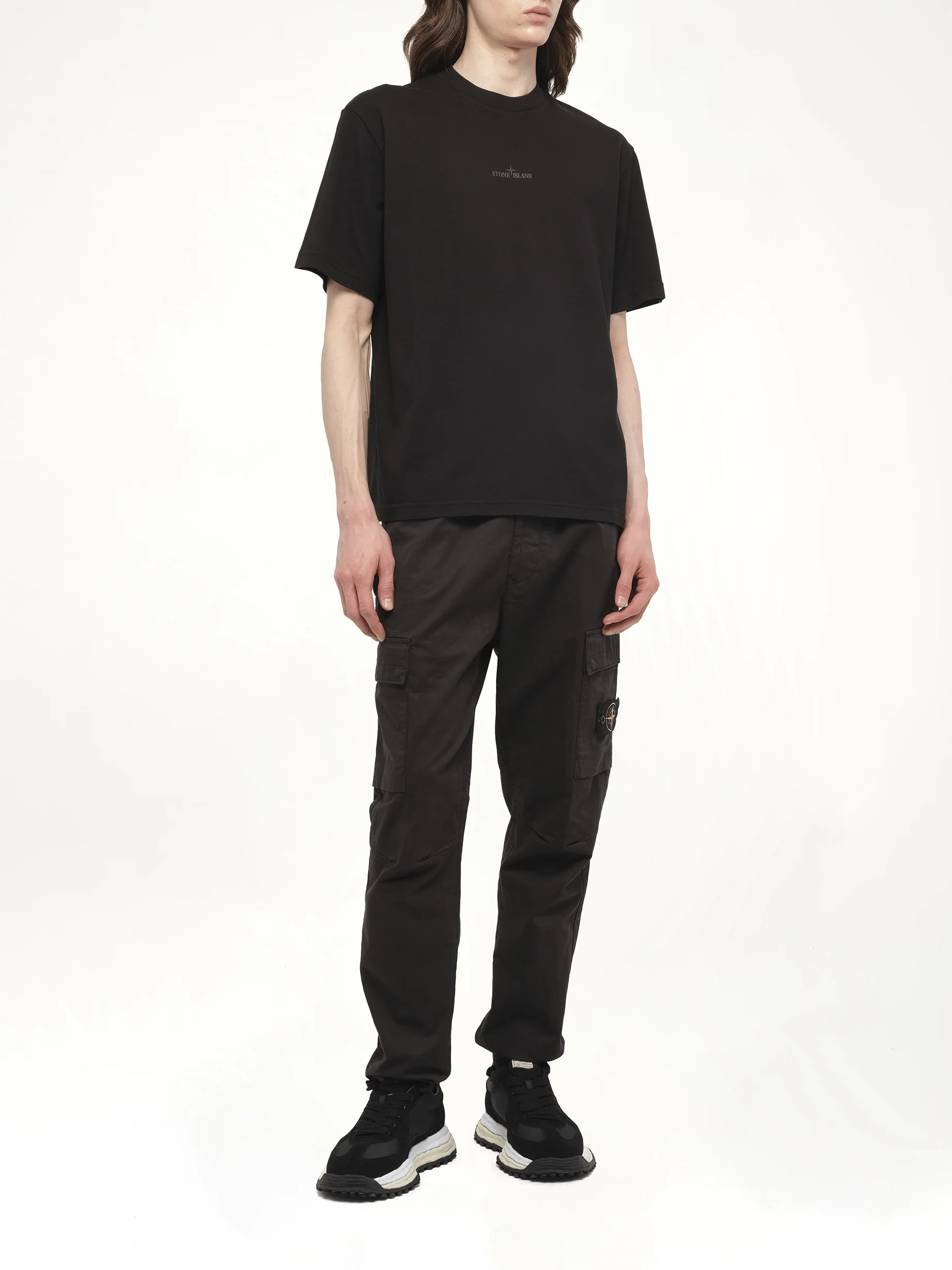 210003 Industrial Print S/S T-Shirt in Black - Image 4