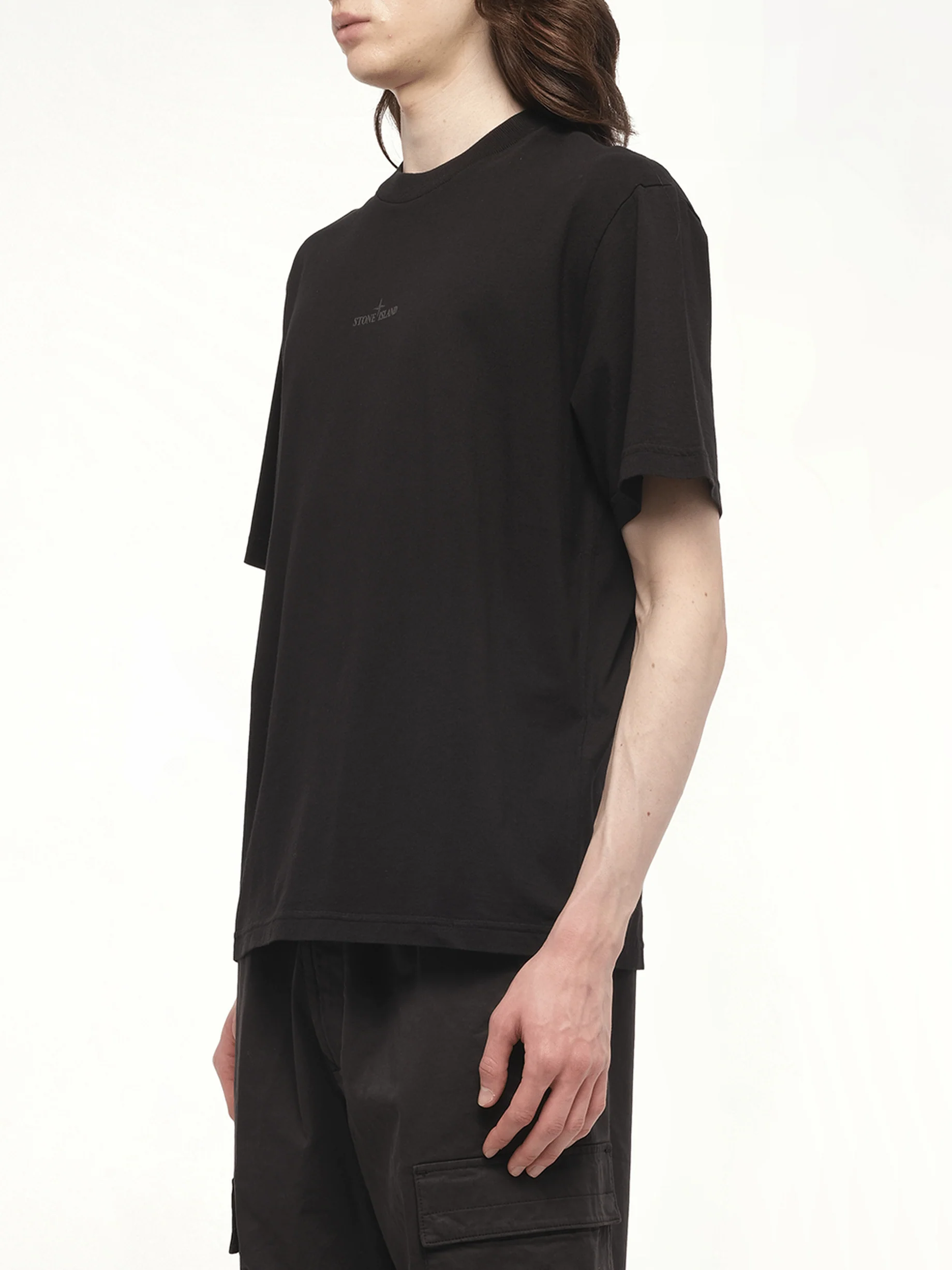 210003 Industrial Print S/S T-Shirt in Black - Image 5