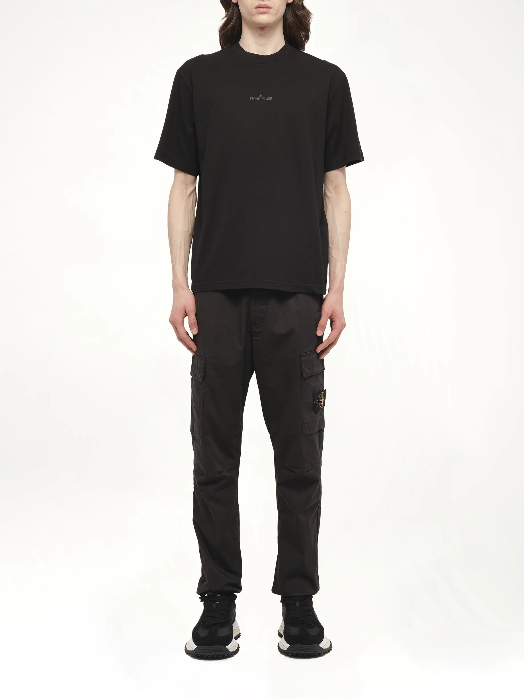 210003 Industrial Print S/S T-Shirt in Black - Image 7