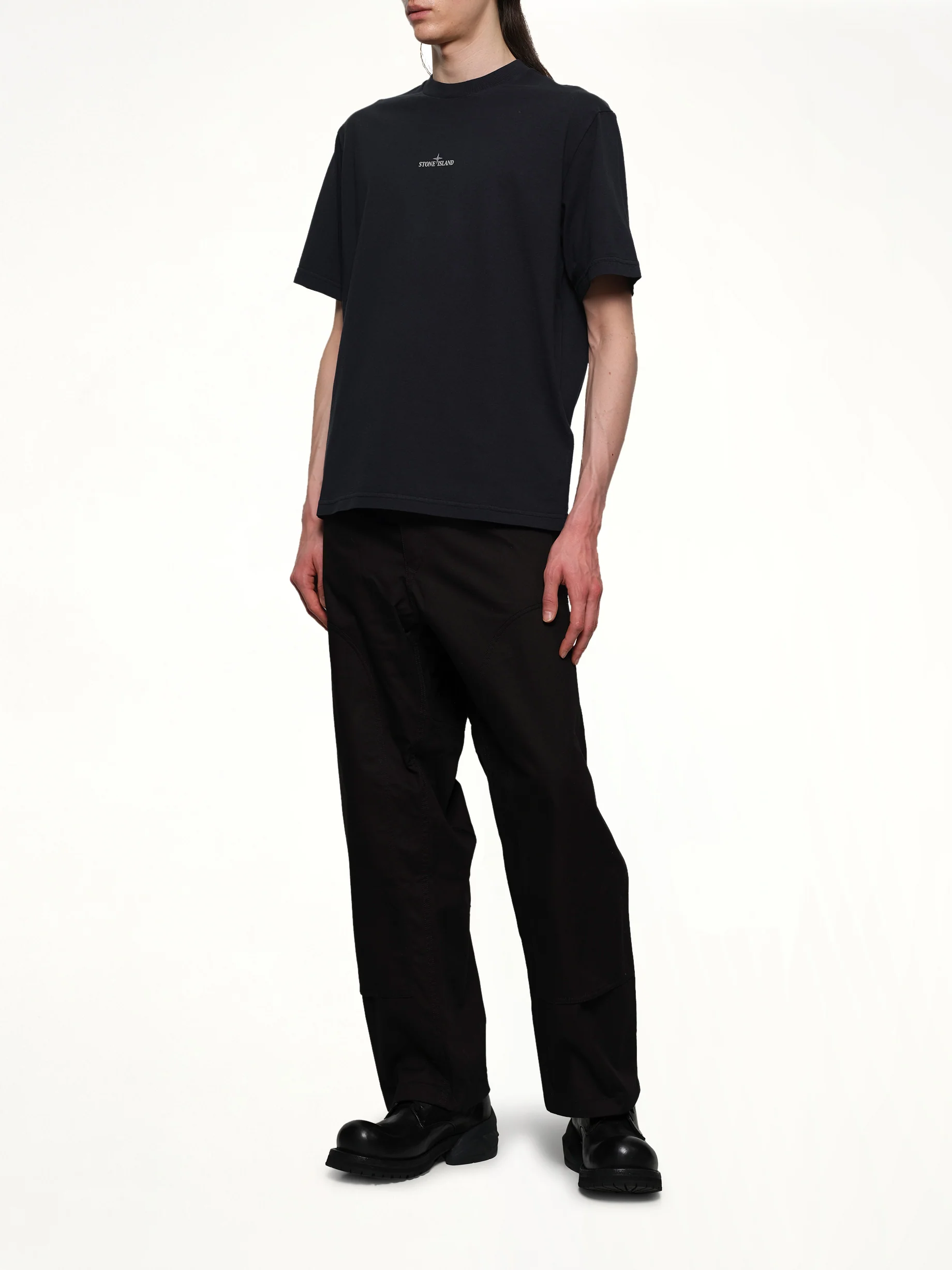 210003 Industrial Print S/S T-Shirt in Navy Blue - Image 4