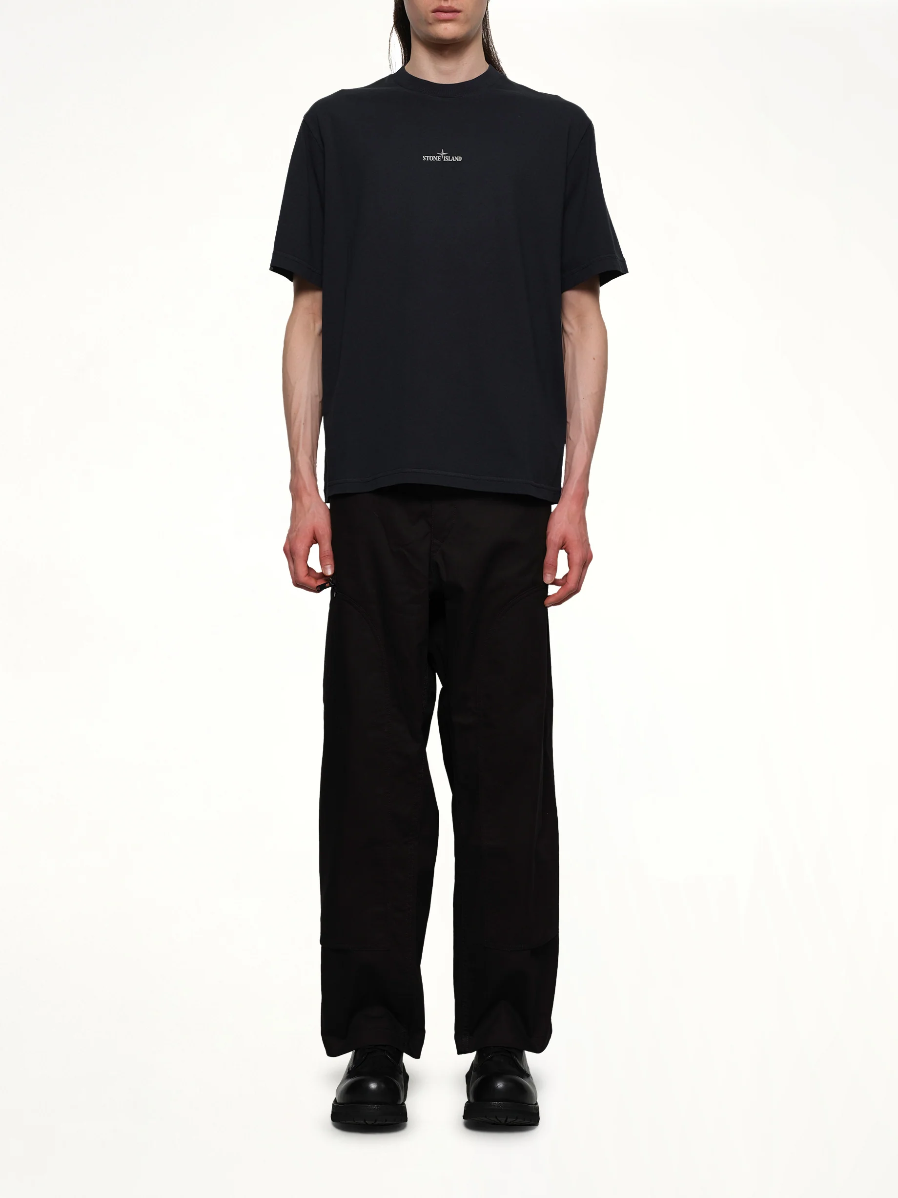 210003 Industrial Print S/S T-Shirt in Navy Blue - Image 7