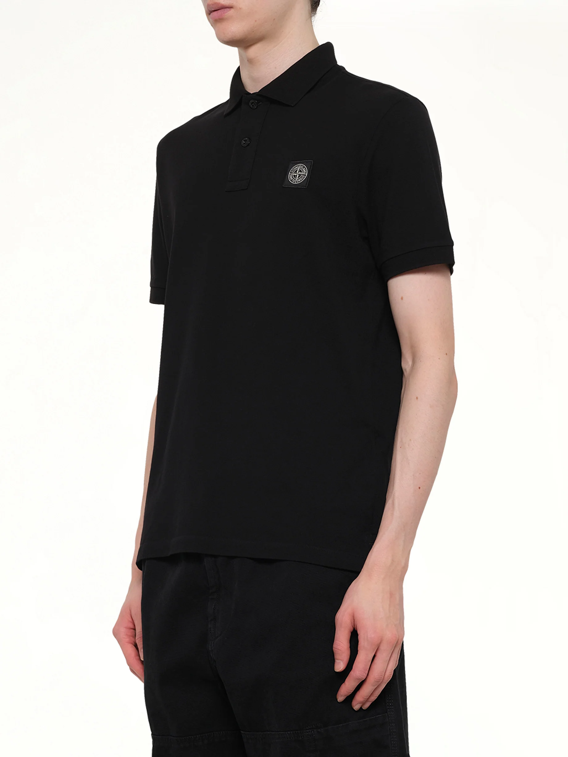 2200008 SS Polo in Black - Image 3