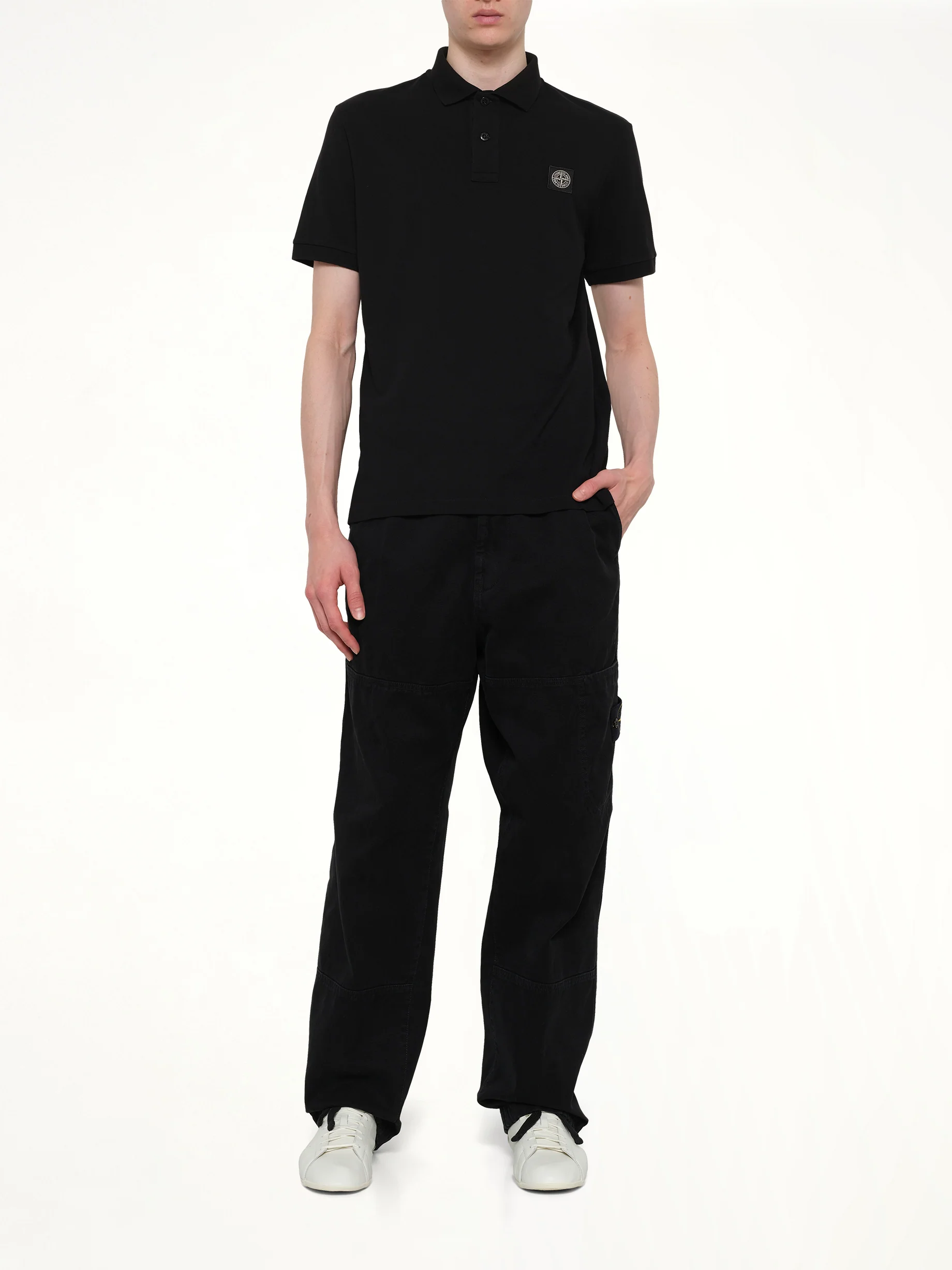 2200008 SS Polo in Black - Image 4