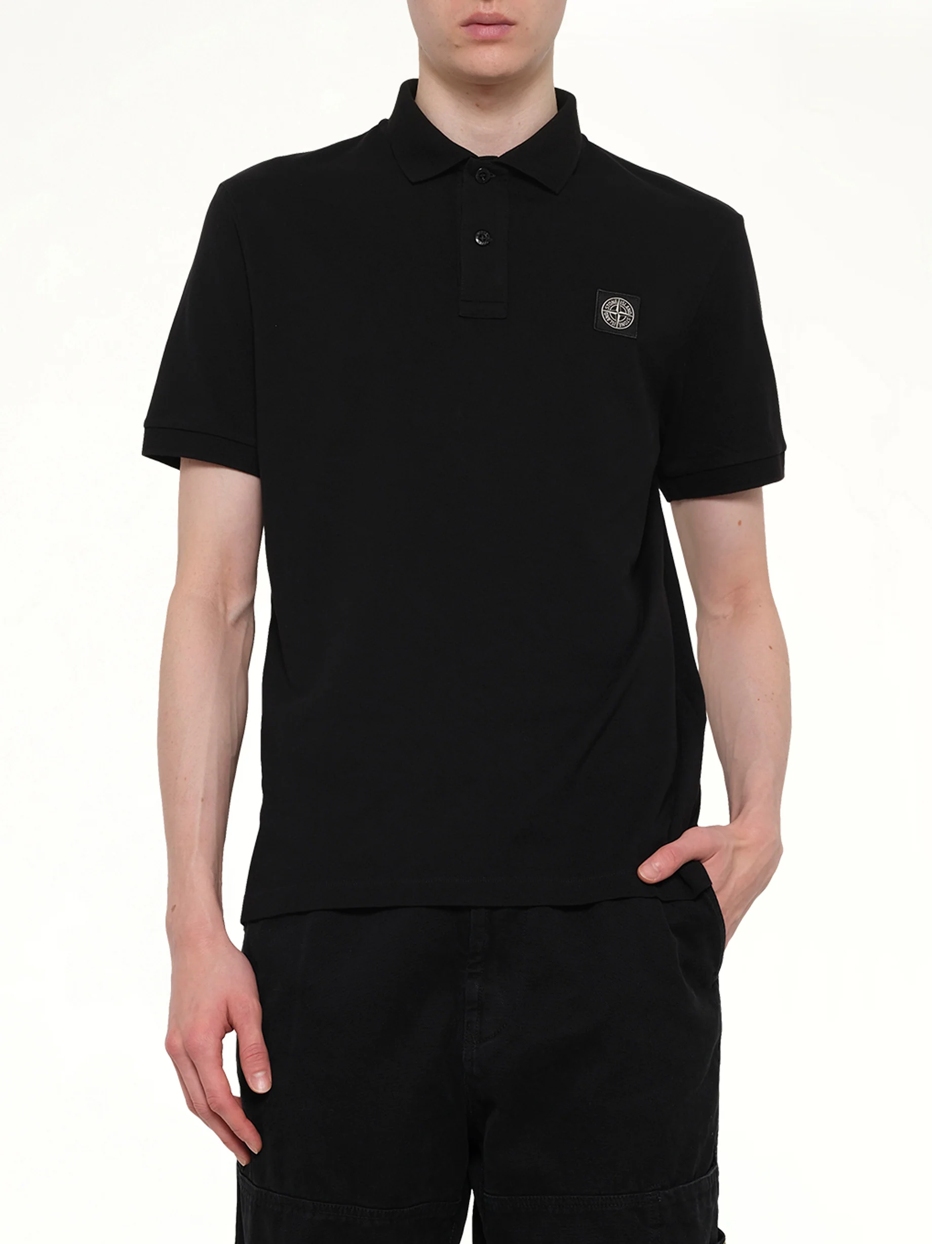 2200008 SS Polo in Black - Image 6