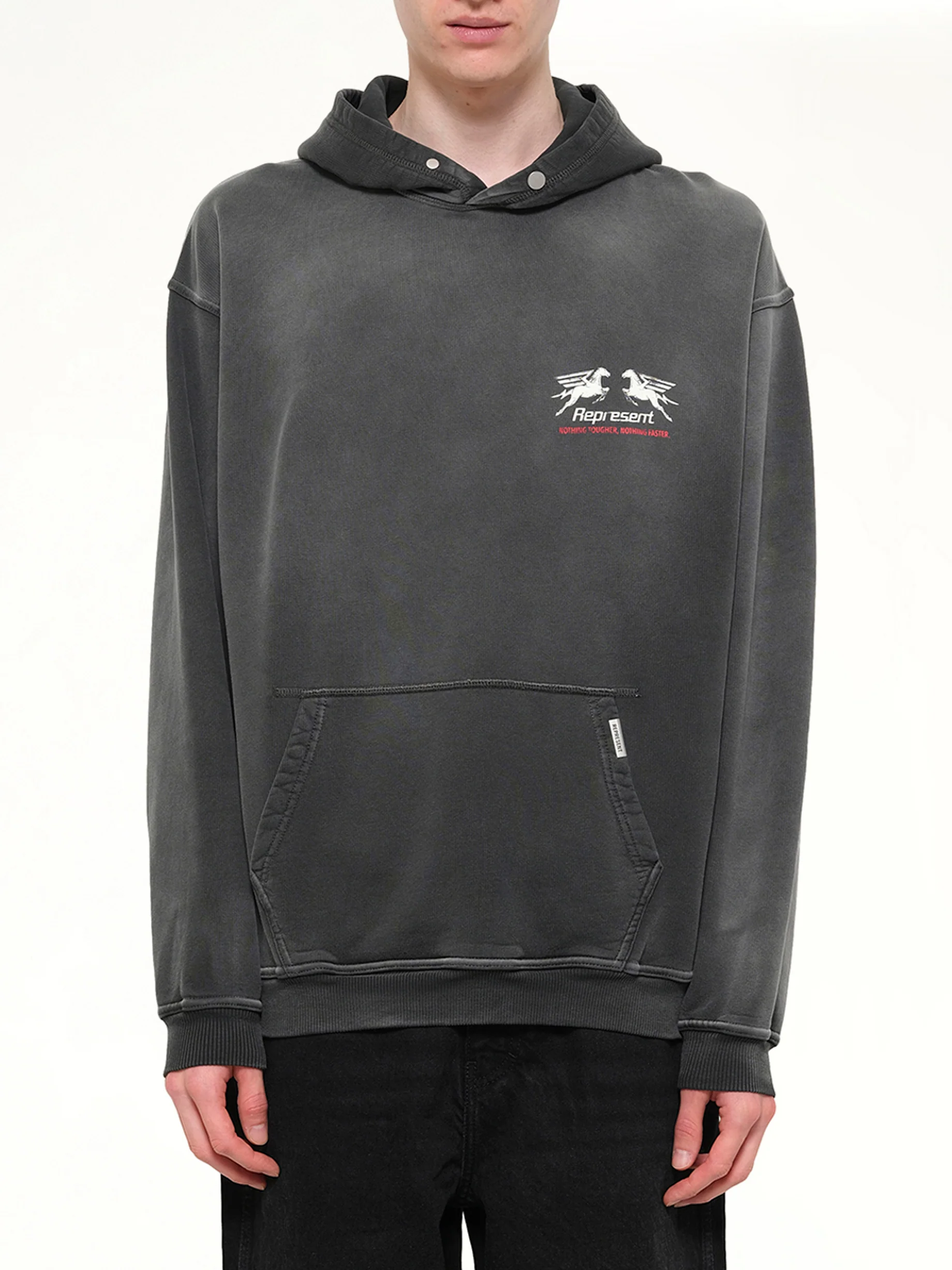 24 Hour Service Hoodie in Stained Black