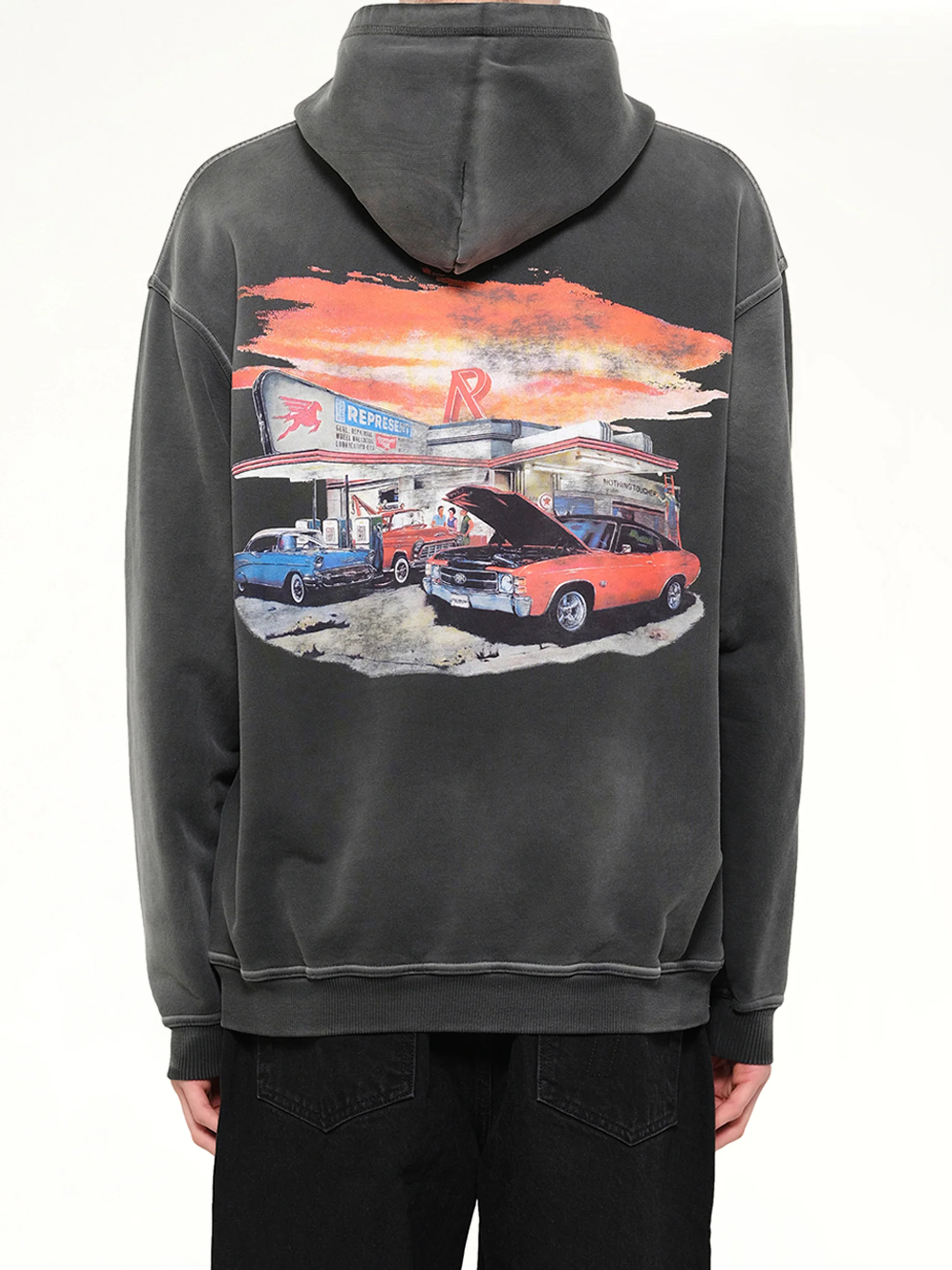 24 Hour Service Hoodie in Stained Black - Image 5