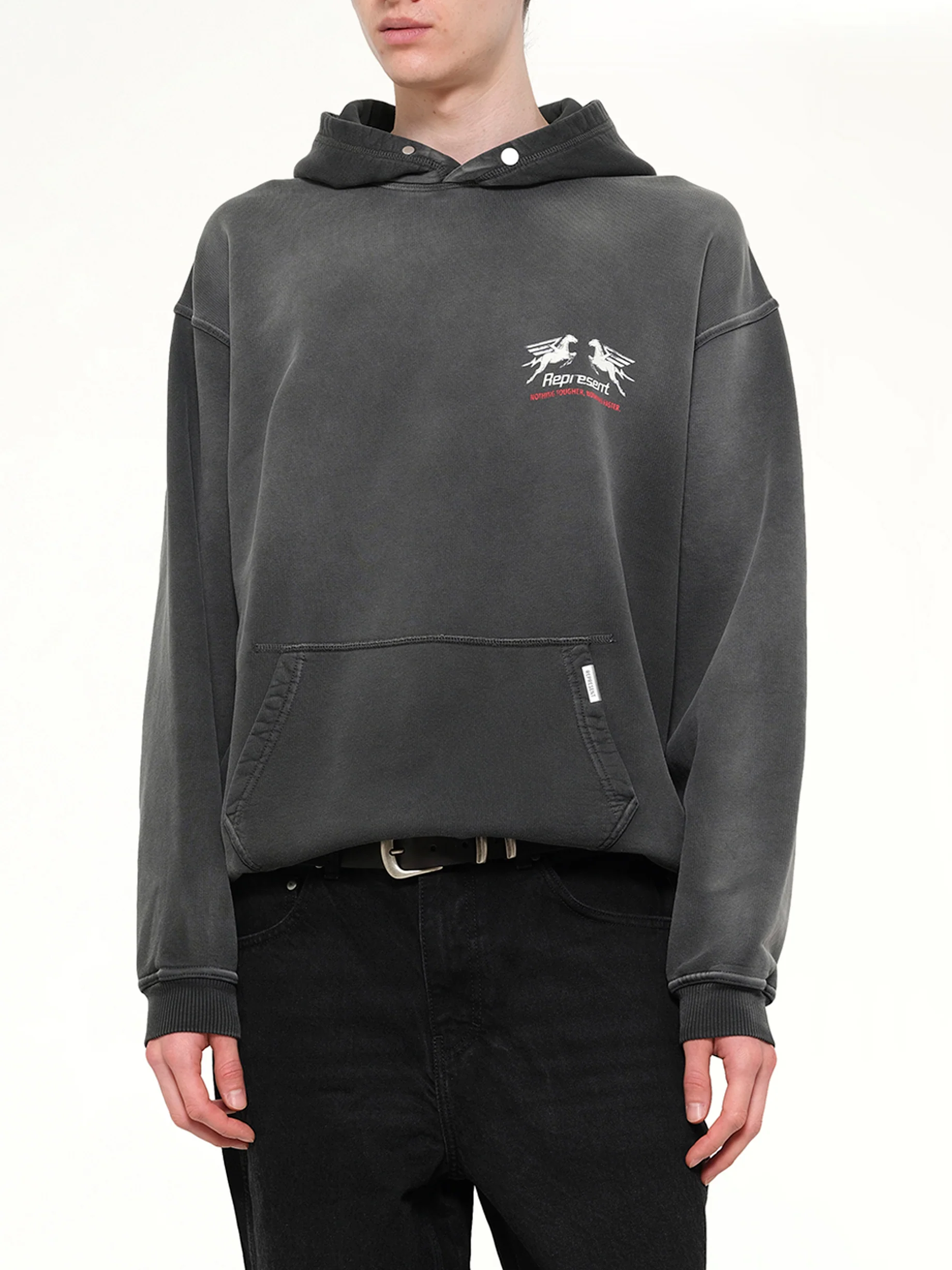24 Hour Service Hoodie in Stained Black - Image 6