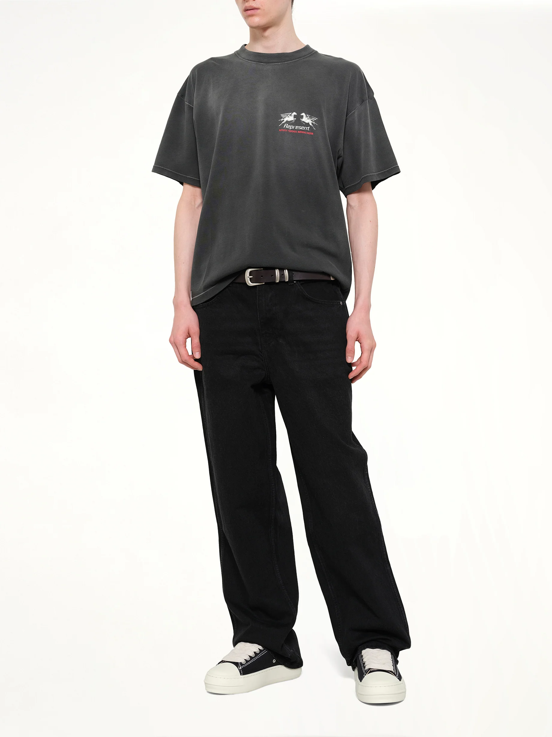 24 Hour Service T-Shirt in Stained Black - Image 4