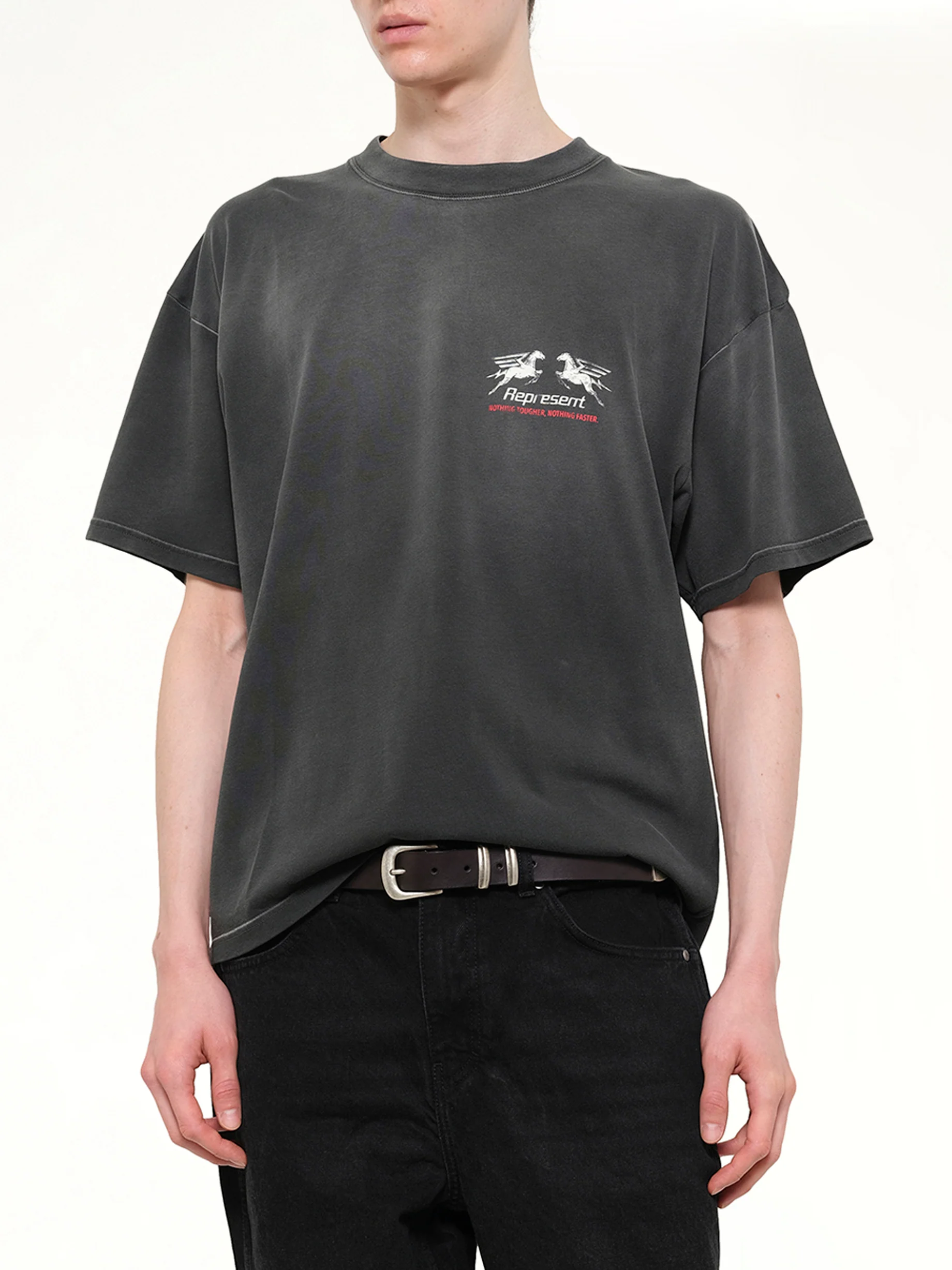 24 Hour Service T-Shirt in Stained Black - Image 6