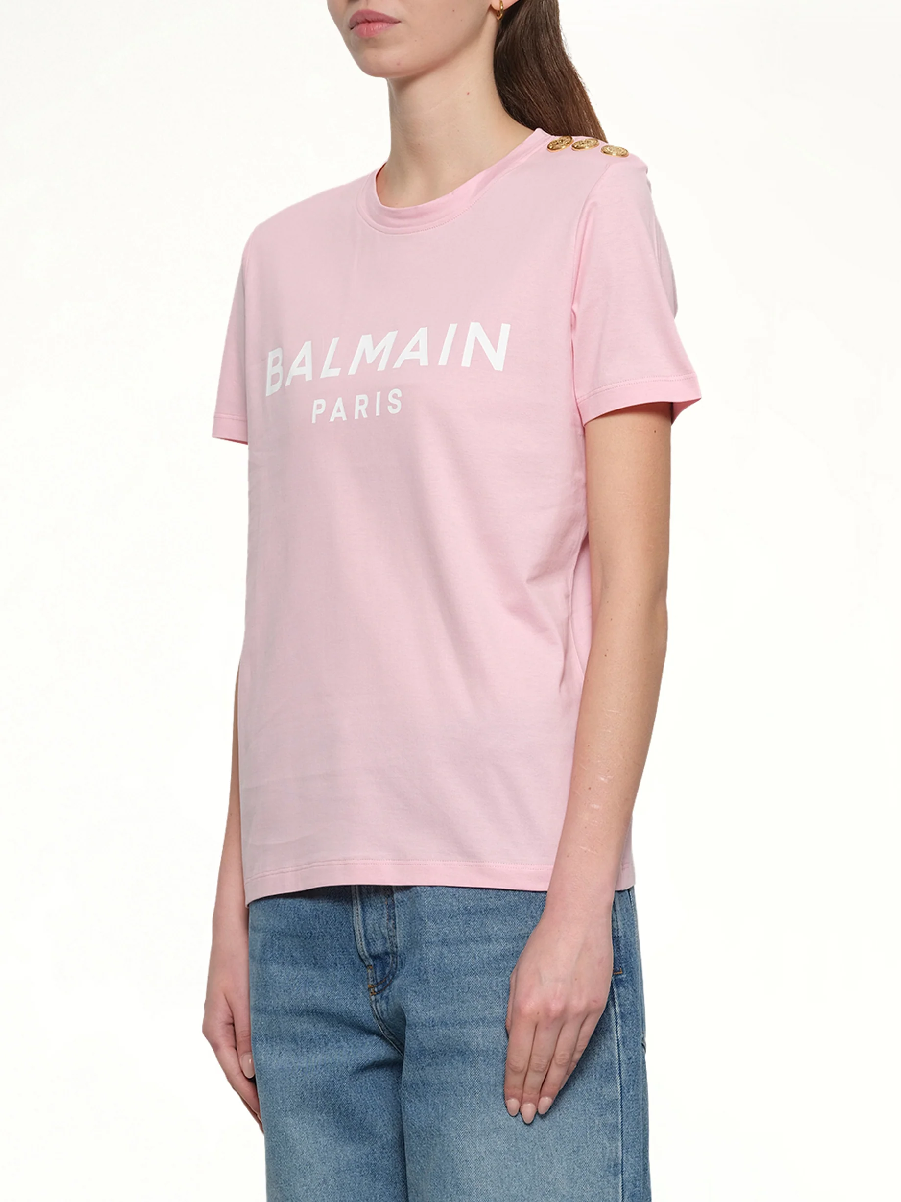 3 BTN Balmain Printed T-Shirt in Rose/White - Image 3