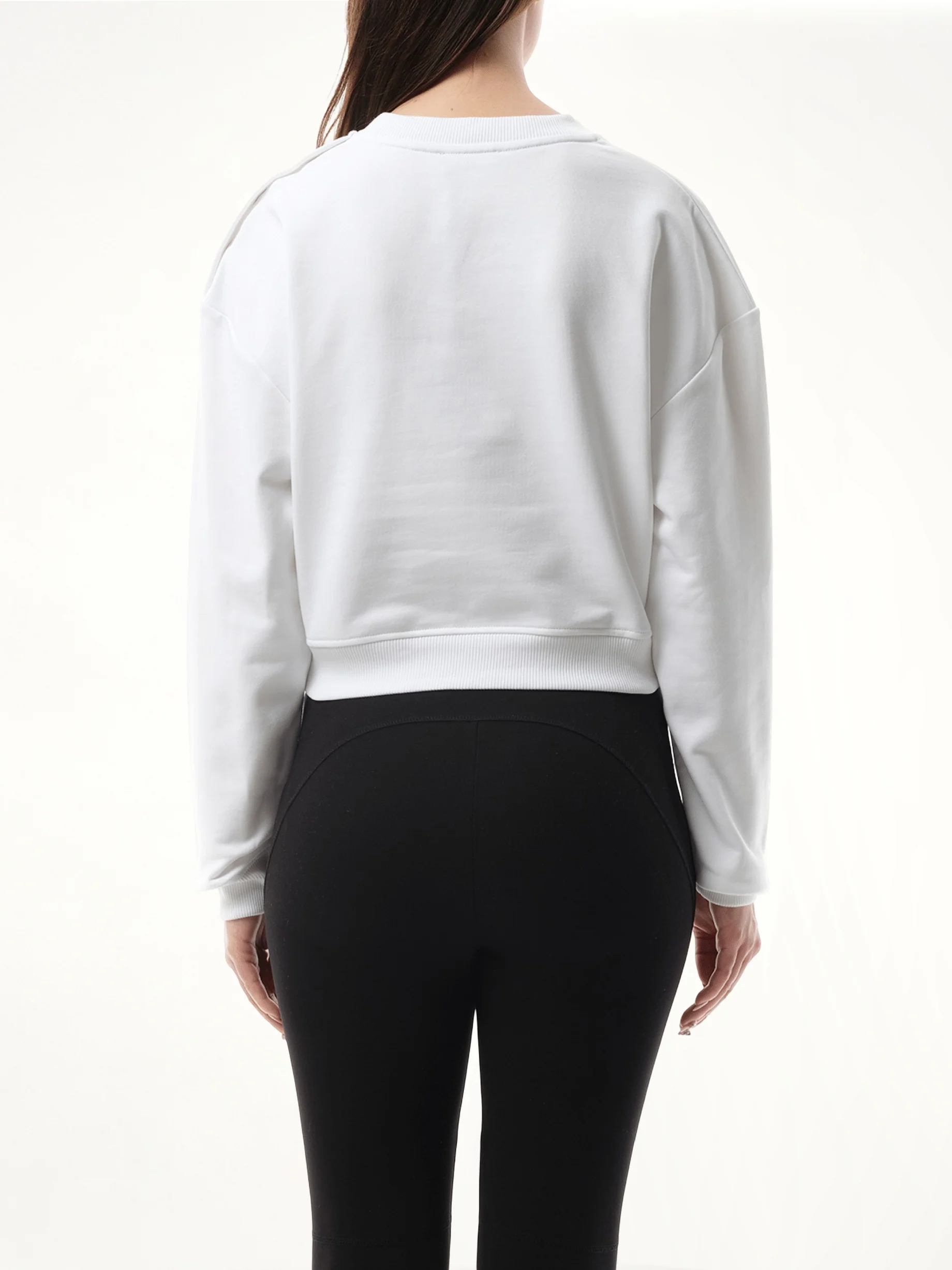 3 Button Balmain Printed Sweatshirt in White/Black - Image 6