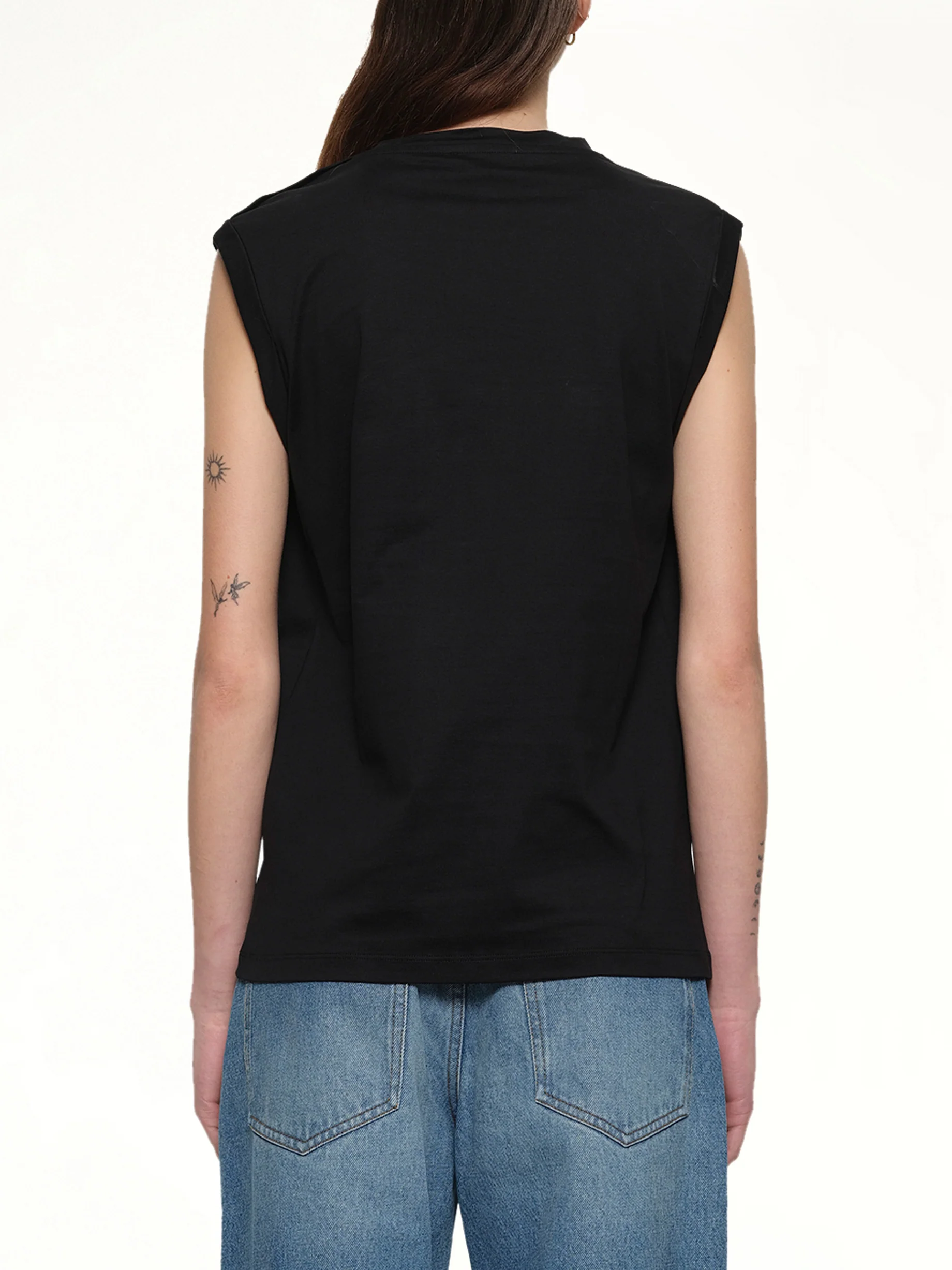 3 Buttons Logo Tank Top in Black - Image 5