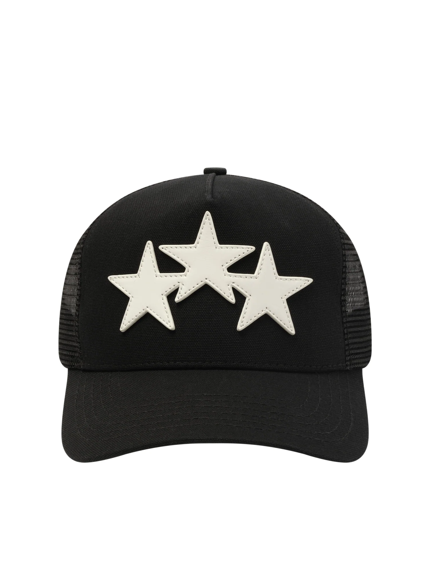 3 Star Trucker Hat in Black/White