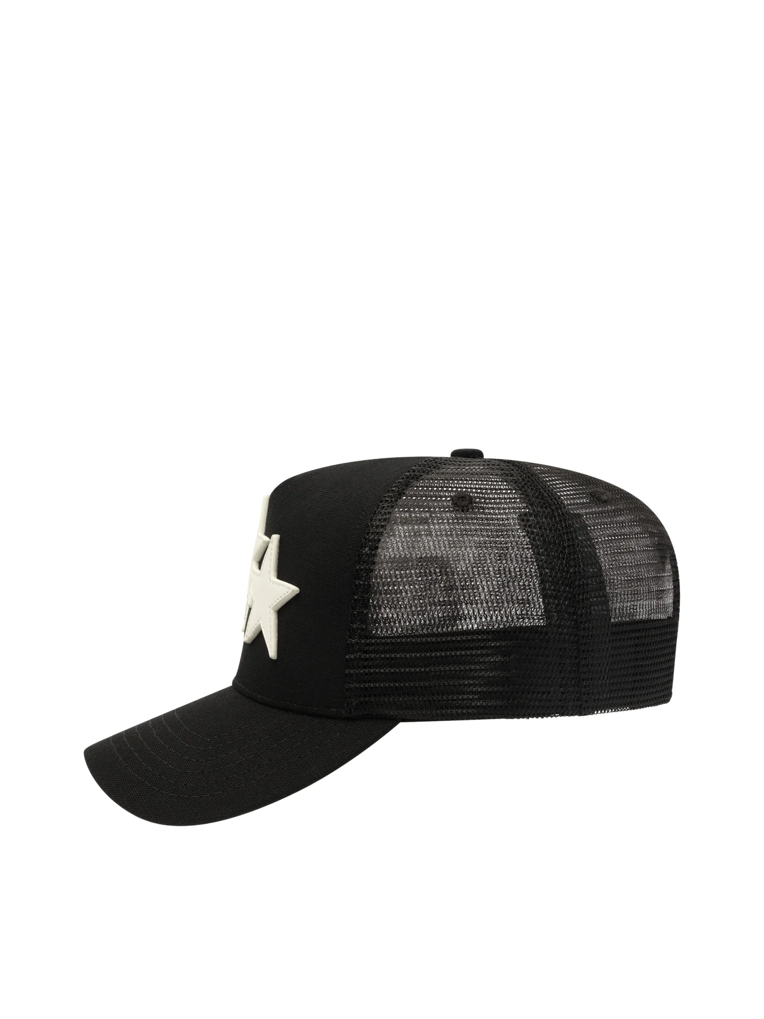3 Star Trucker Hat in Black/White - Image 2