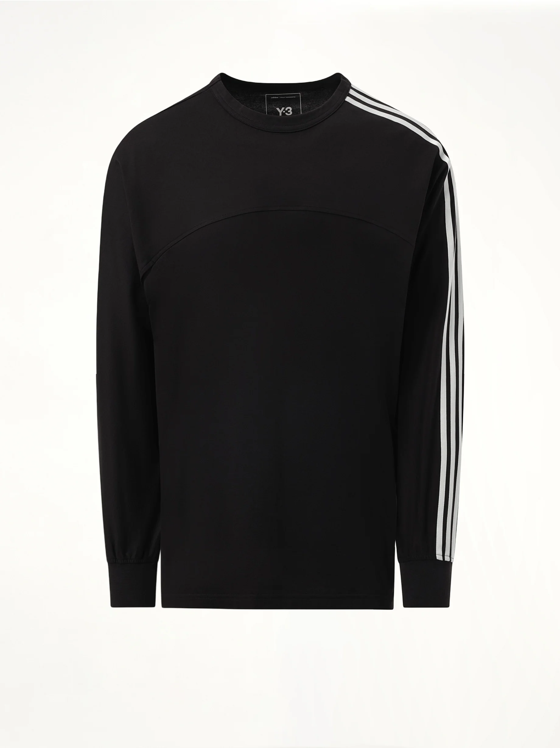 3 Stripe Long Sleeve T-Shirt in Black - Image 2