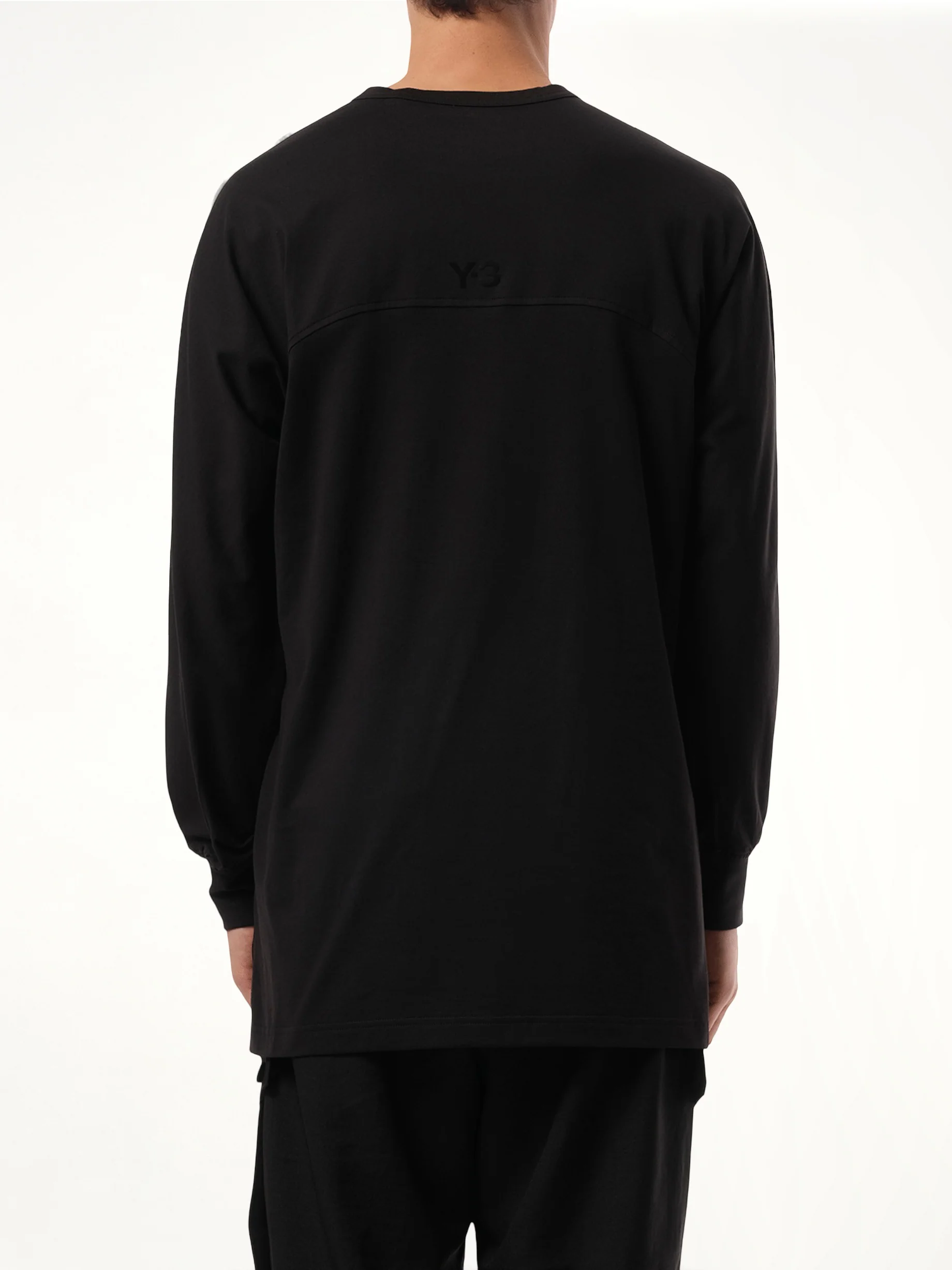 3 Stripe Long Sleeve T-Shirt in Black - Image 6