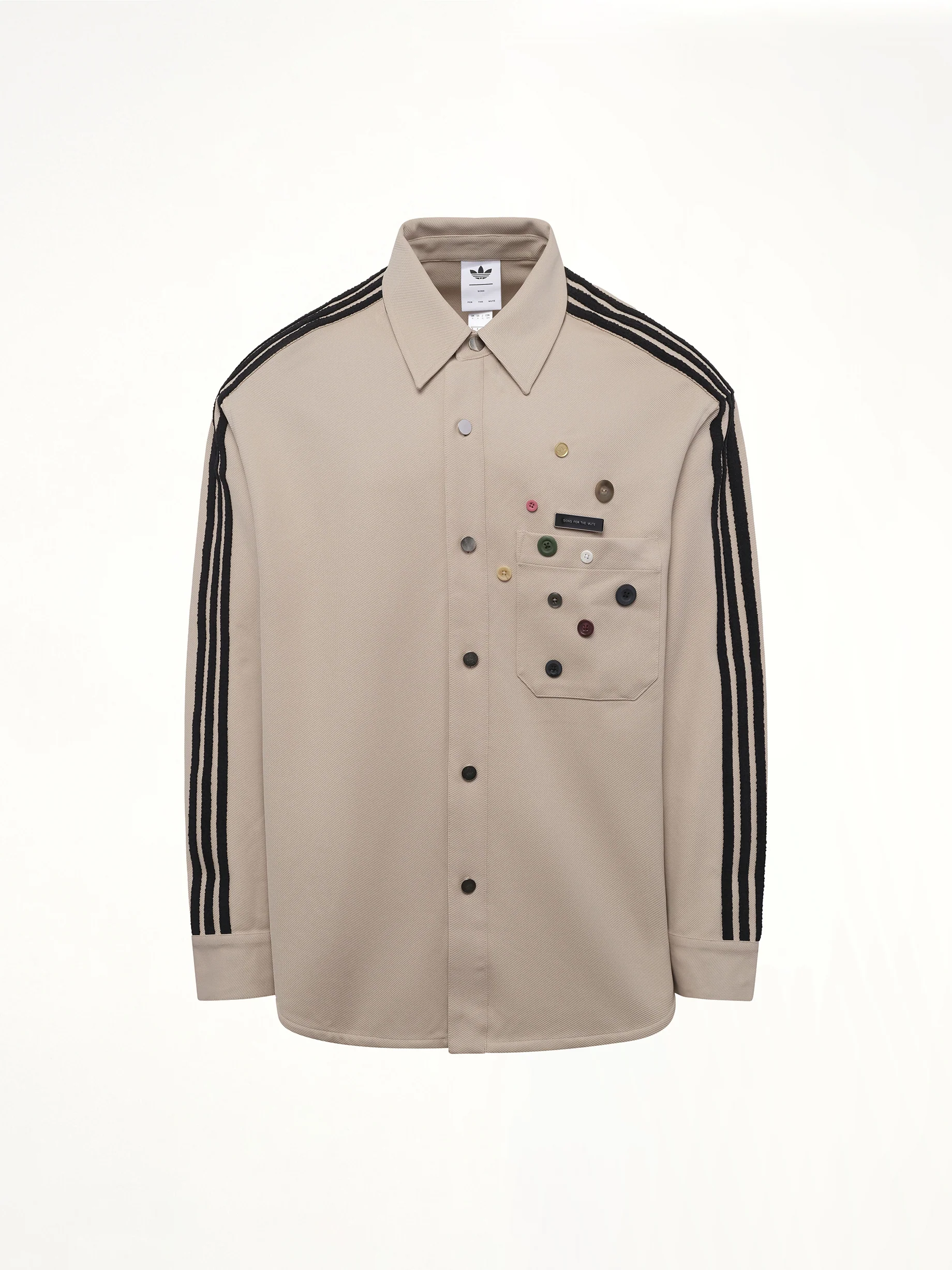 3 Stripe Shirt in Stone Khaki - Image 2