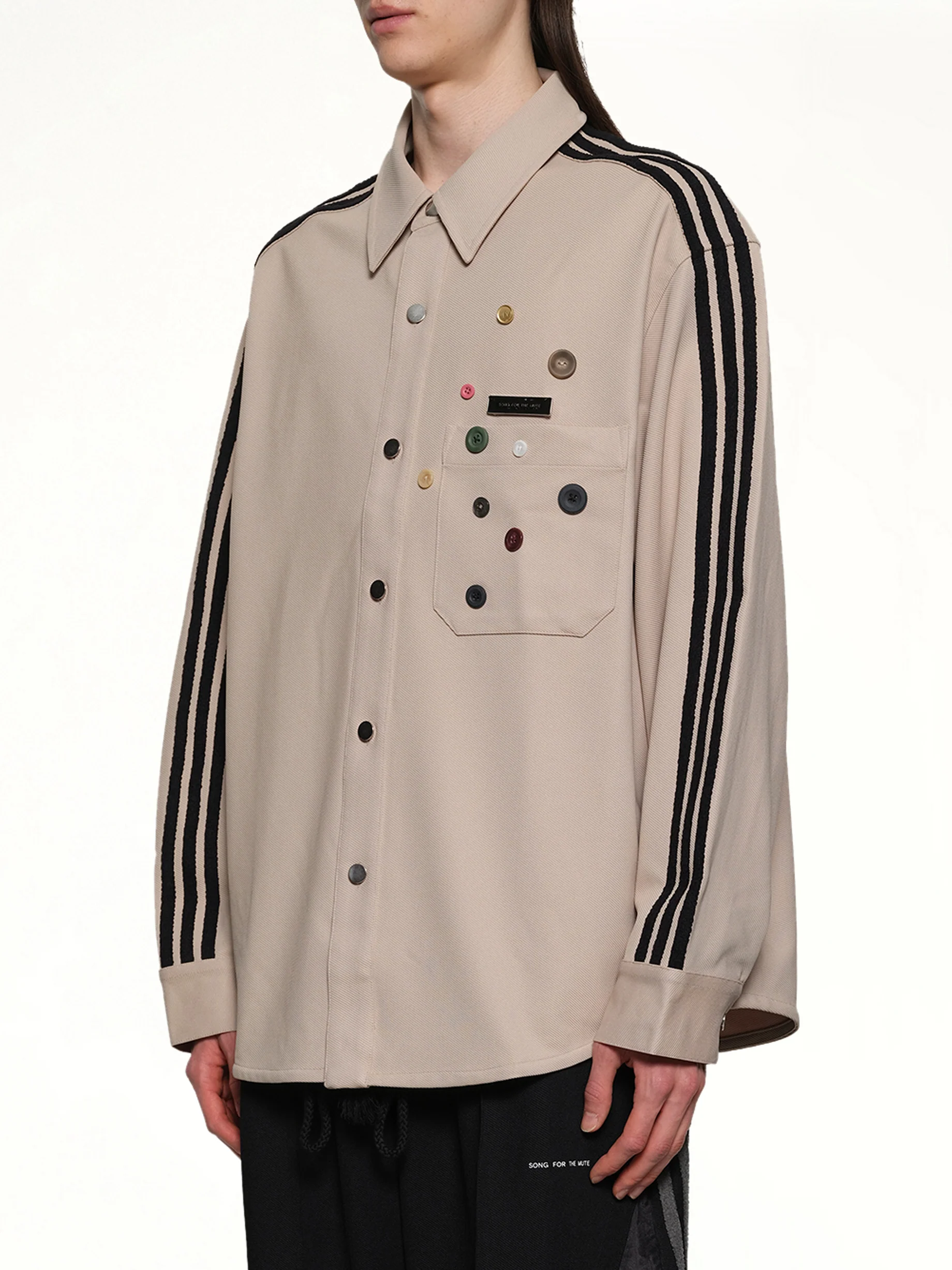 3 Stripe Shirt in Stone Khaki - Image 3