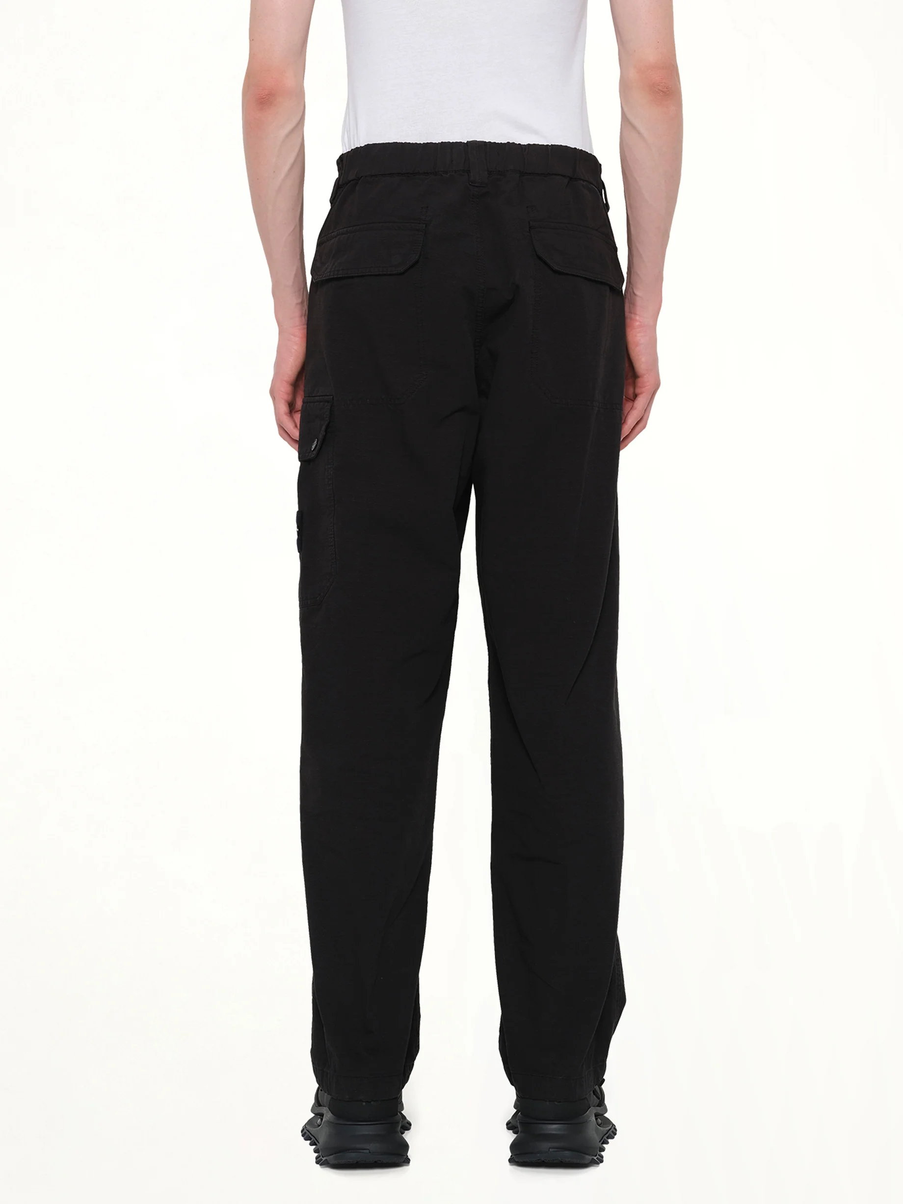 3100011 Organic Cotton Ripstop Trousers in Black - Image 5